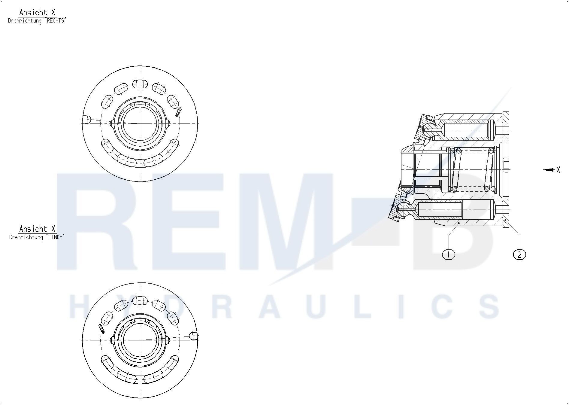 ROTARY GROUP A10V45 RH (OLD R910947730)