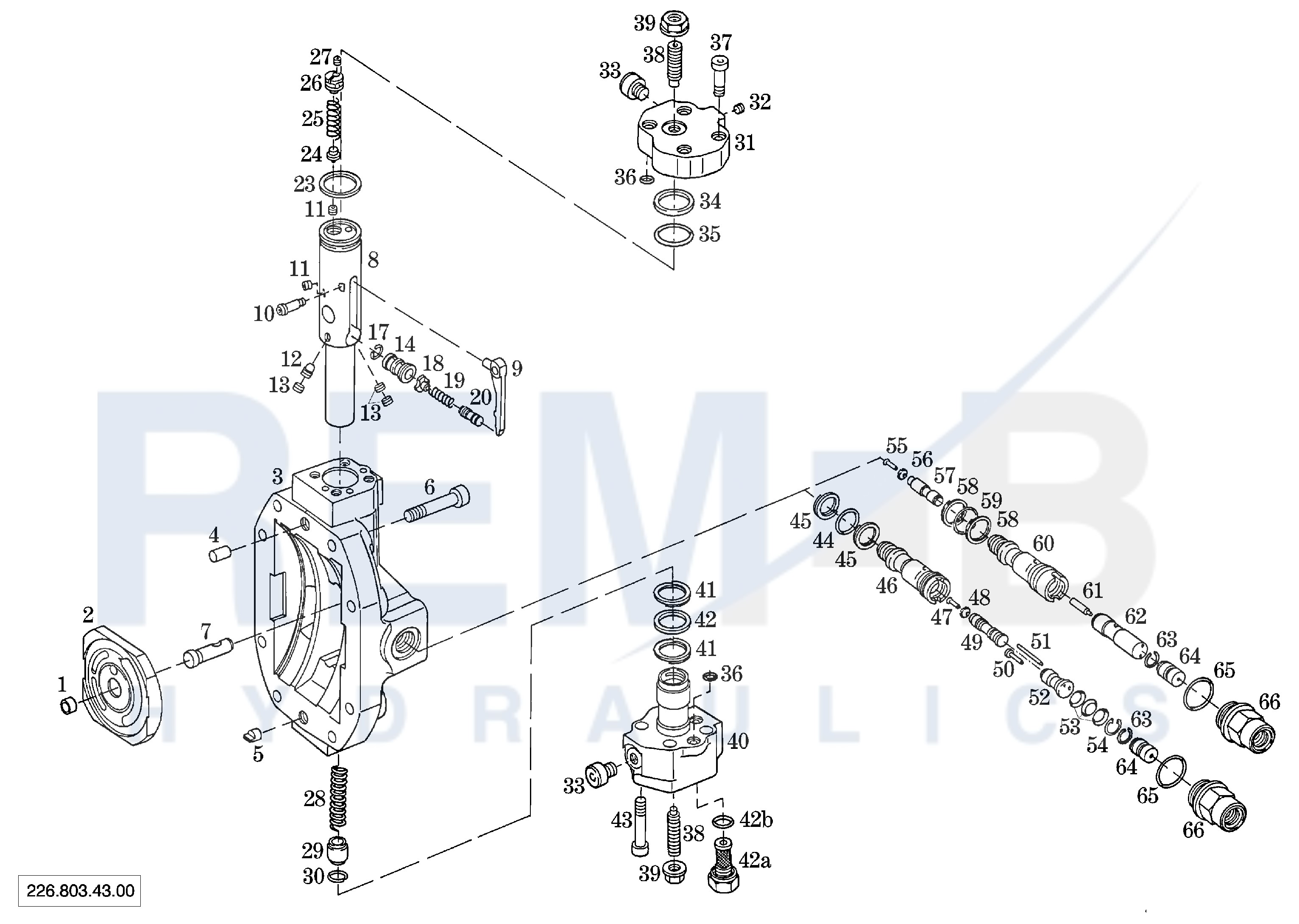 PORT PLATE HOUSING AND POWER CONTROL WITH HYDRAULI