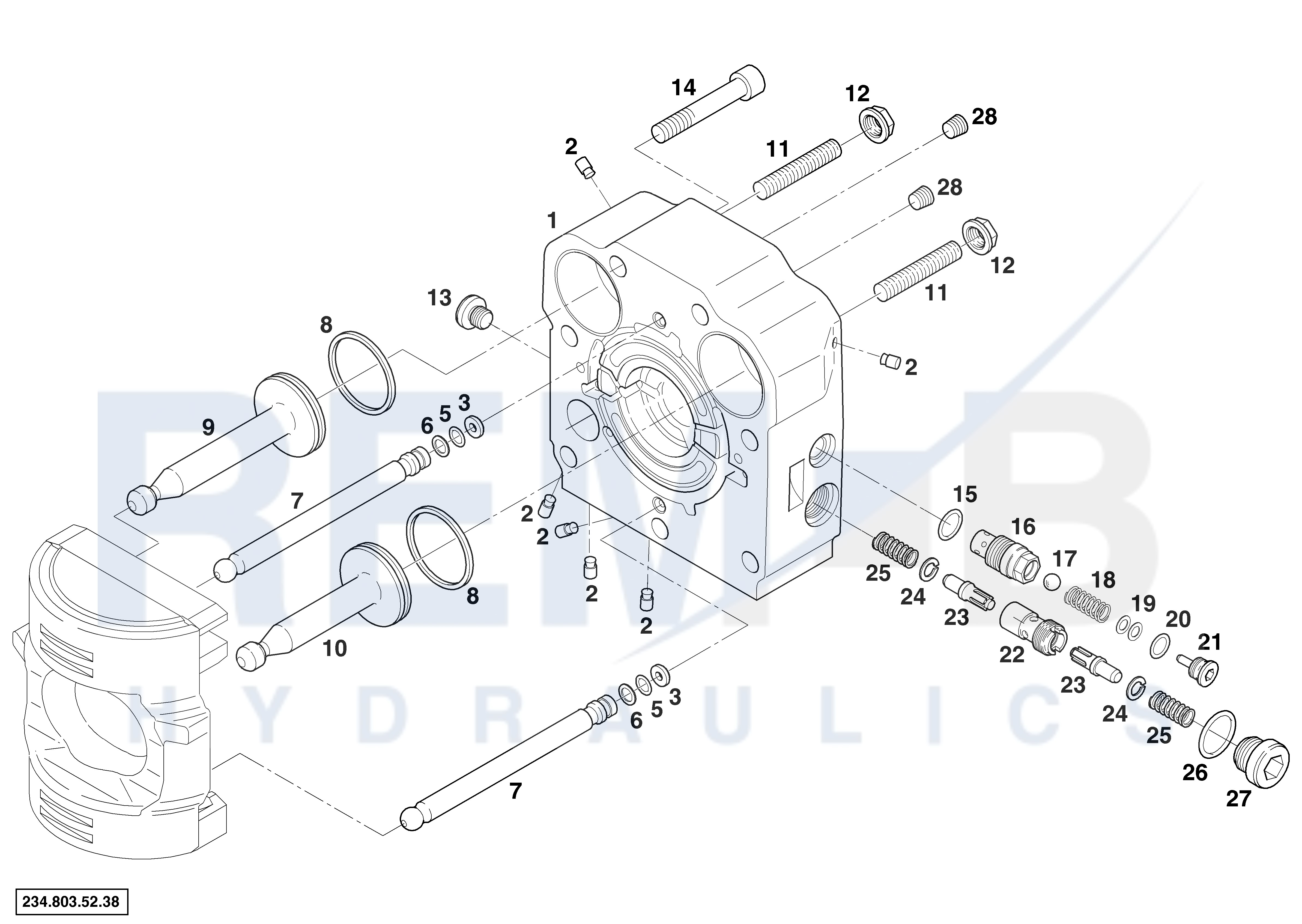 REAR COVER AND OUTLET VALVE