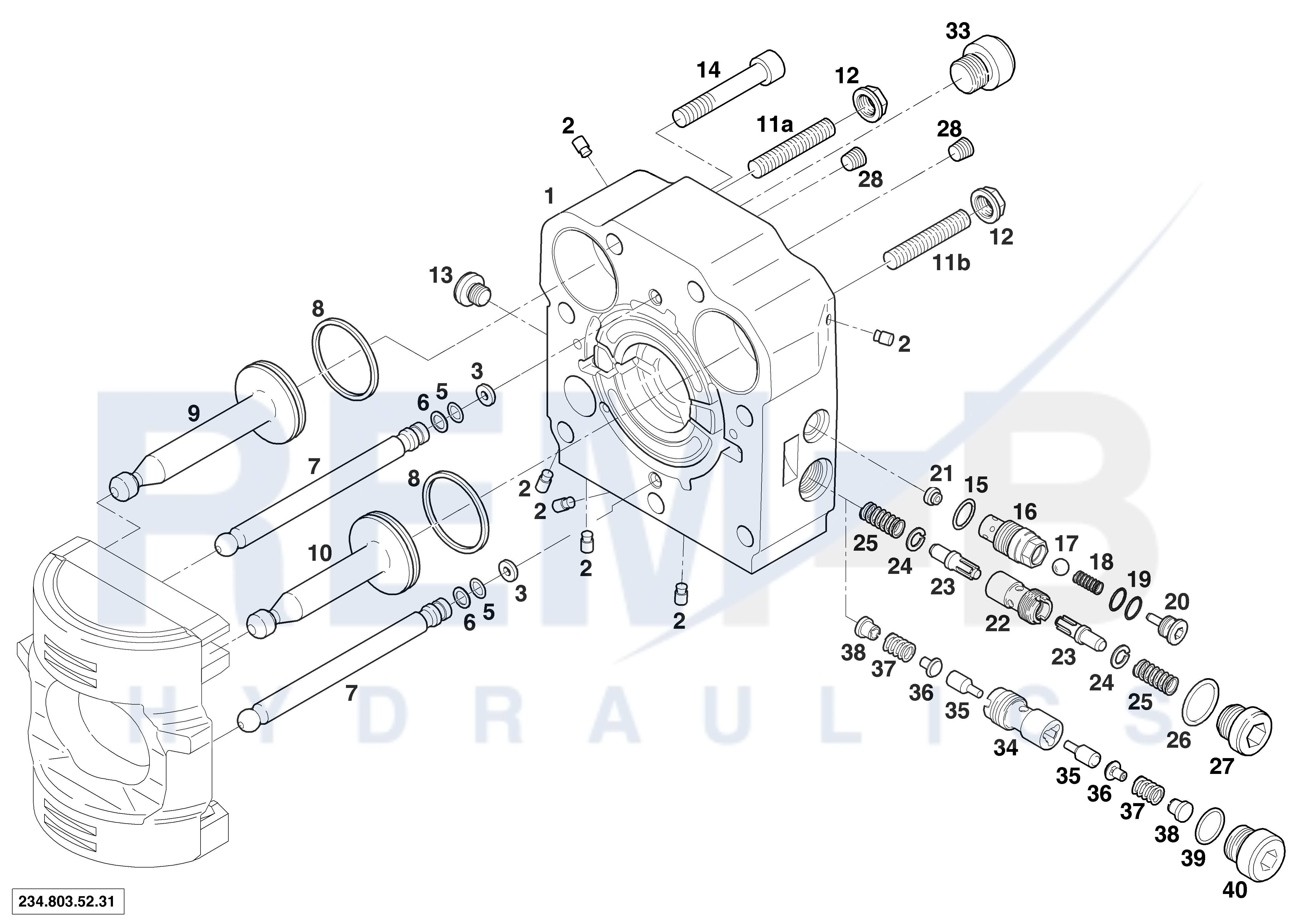 REAR COVER AND OUTLET VALVE