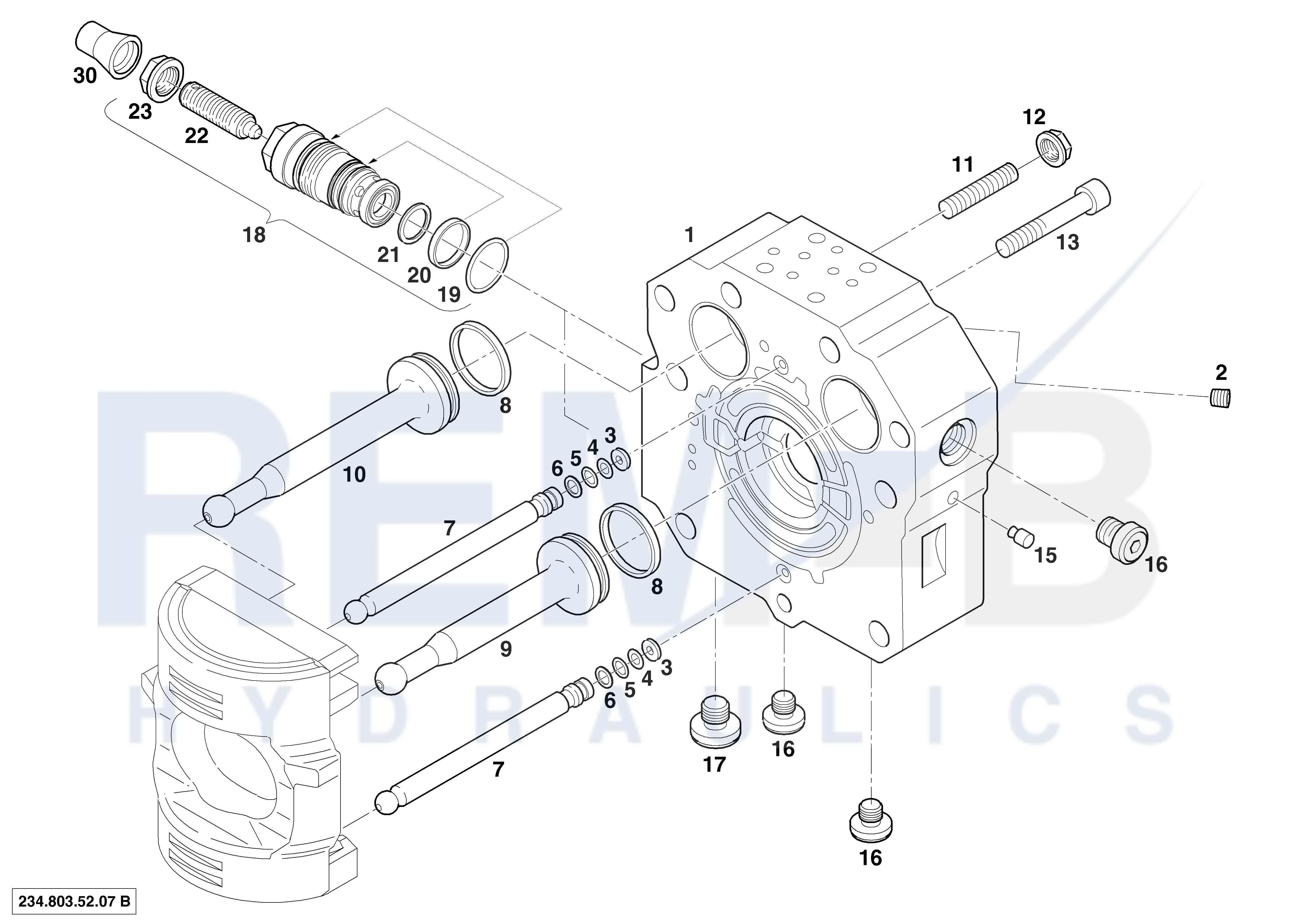 REAR COVER AND PRESSURE CONTROL VALVE