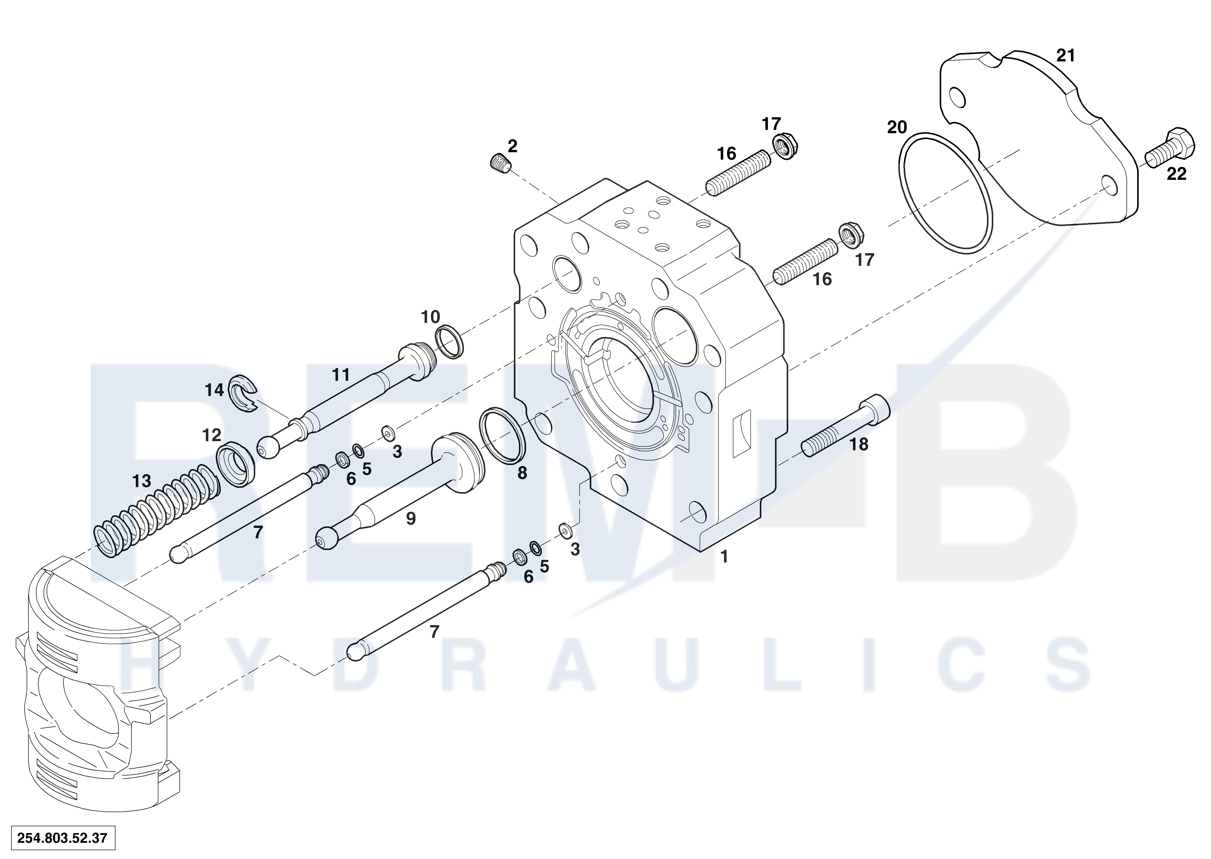 PORT PLATE HOUSING CLOCKWISE (SHORT SLEEVE - 254.0