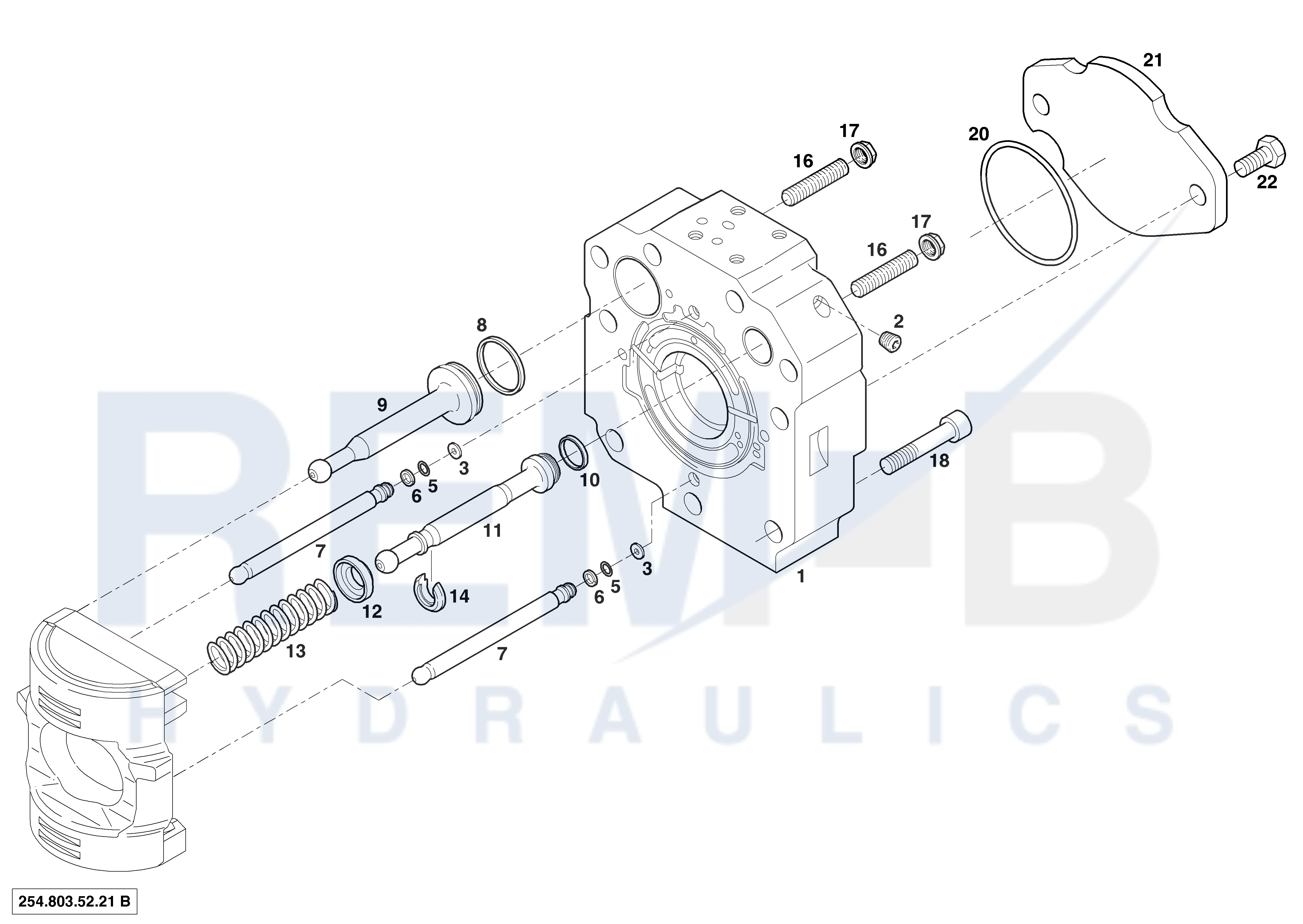 PORT PLATE HOUSING COUNTER-CLOCKWISE (SHORT SLEEVE