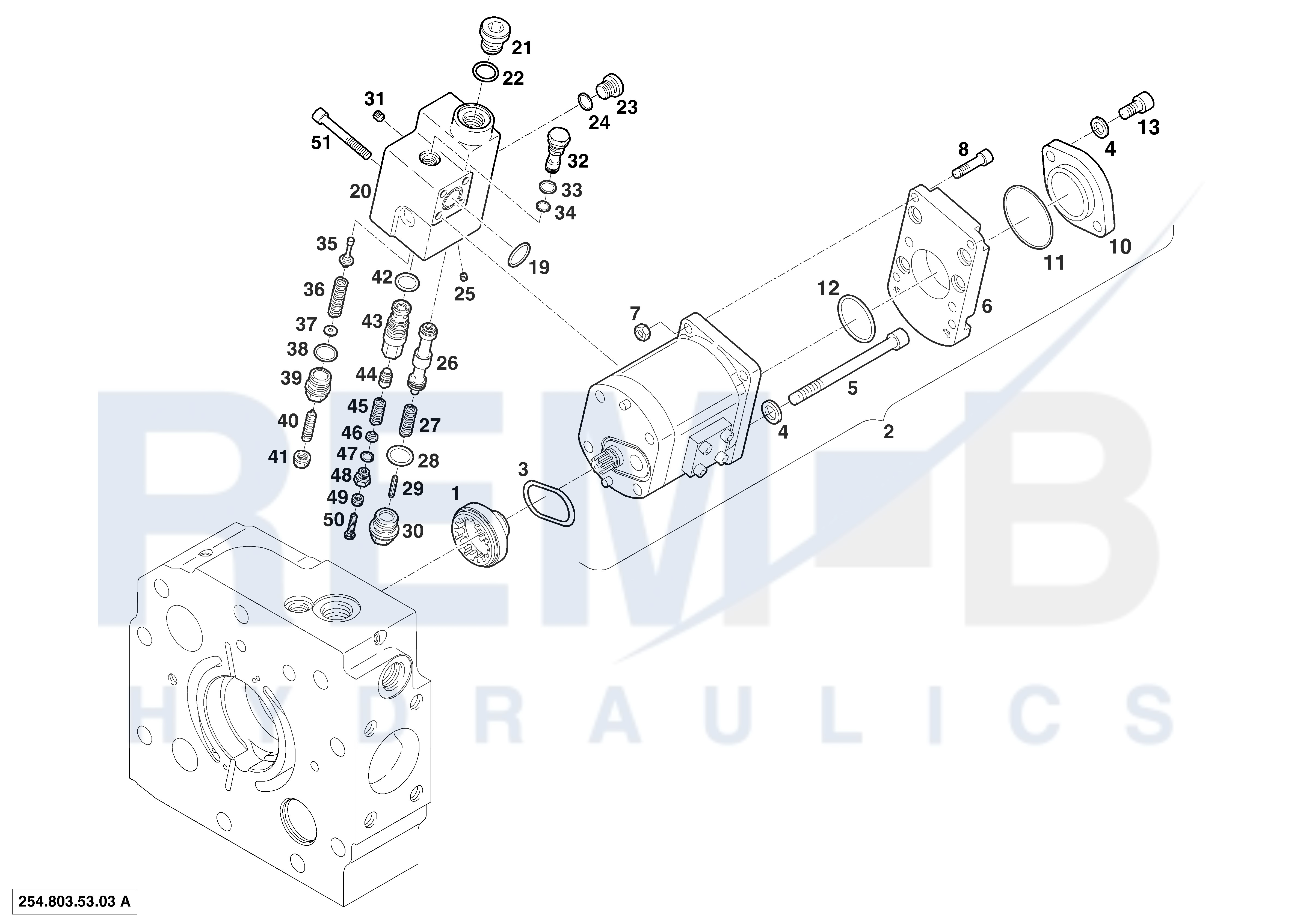 GEAR PUMP AND VALVE BLOCK