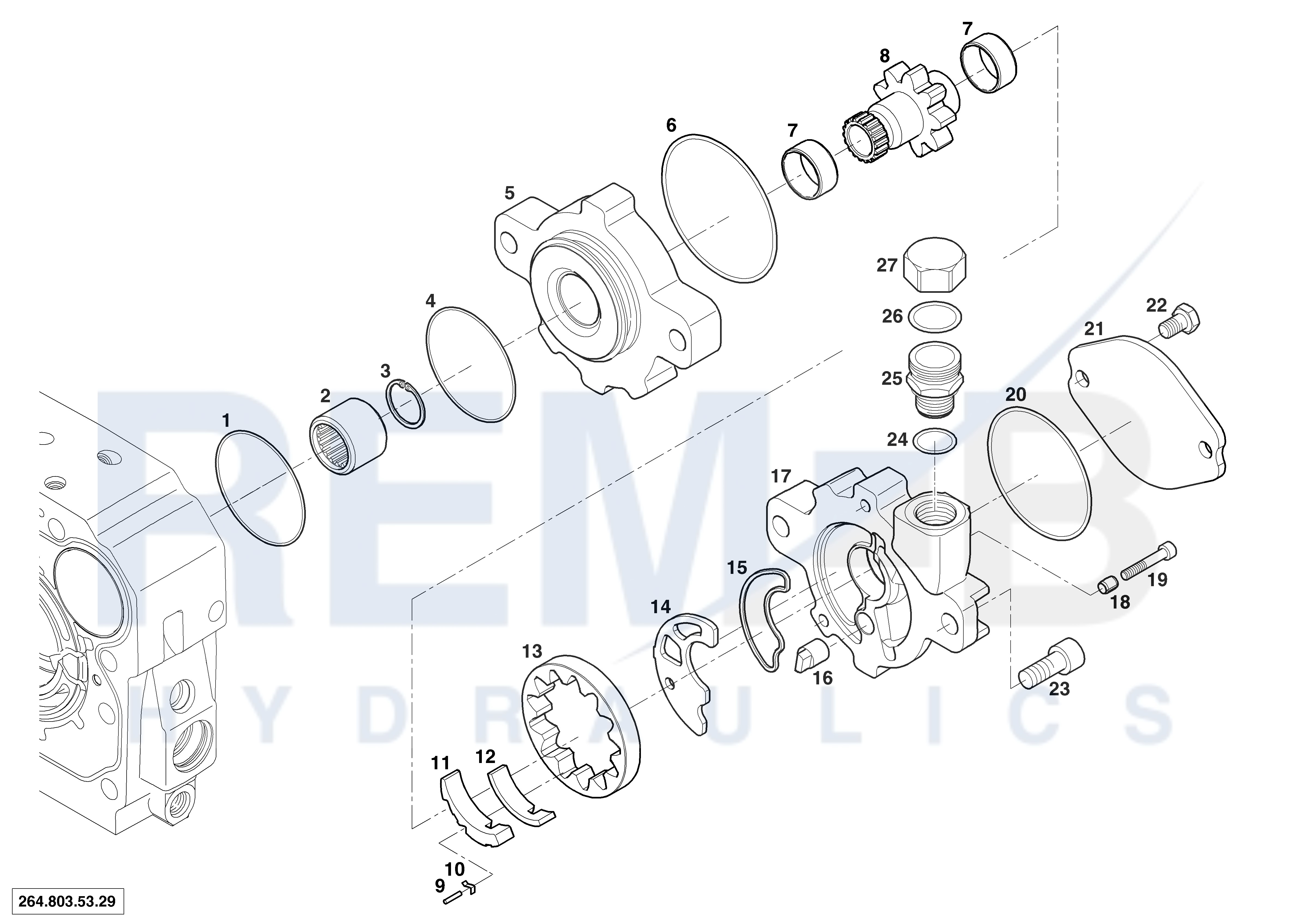 FEED PUMPE WITH GAP COMPENSATION 22,5 CCM/U