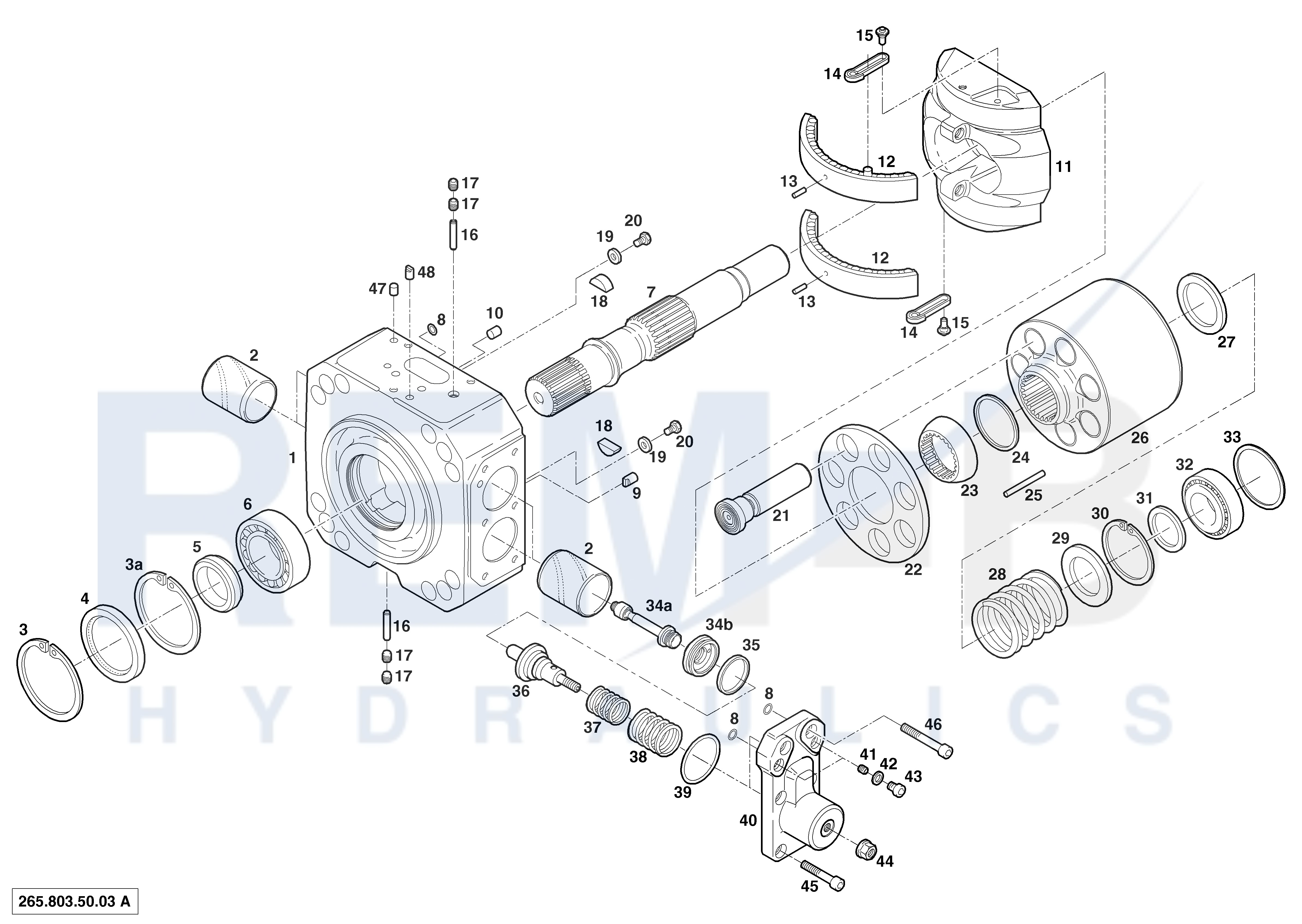 BEARING SHELL, DRIVE SHAFT, CRADLE AND CYLINDER BL