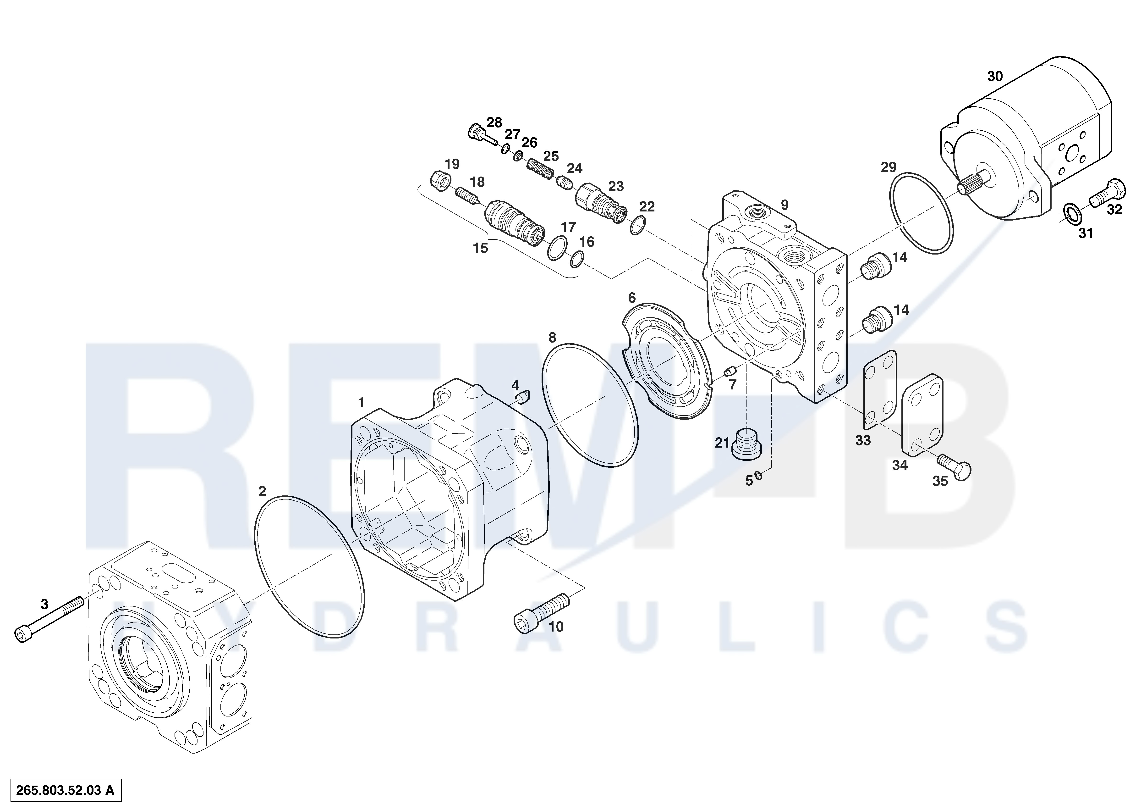 HOUSING, PORT PLATE, PORT PLATE HOUSING AND GEAR P