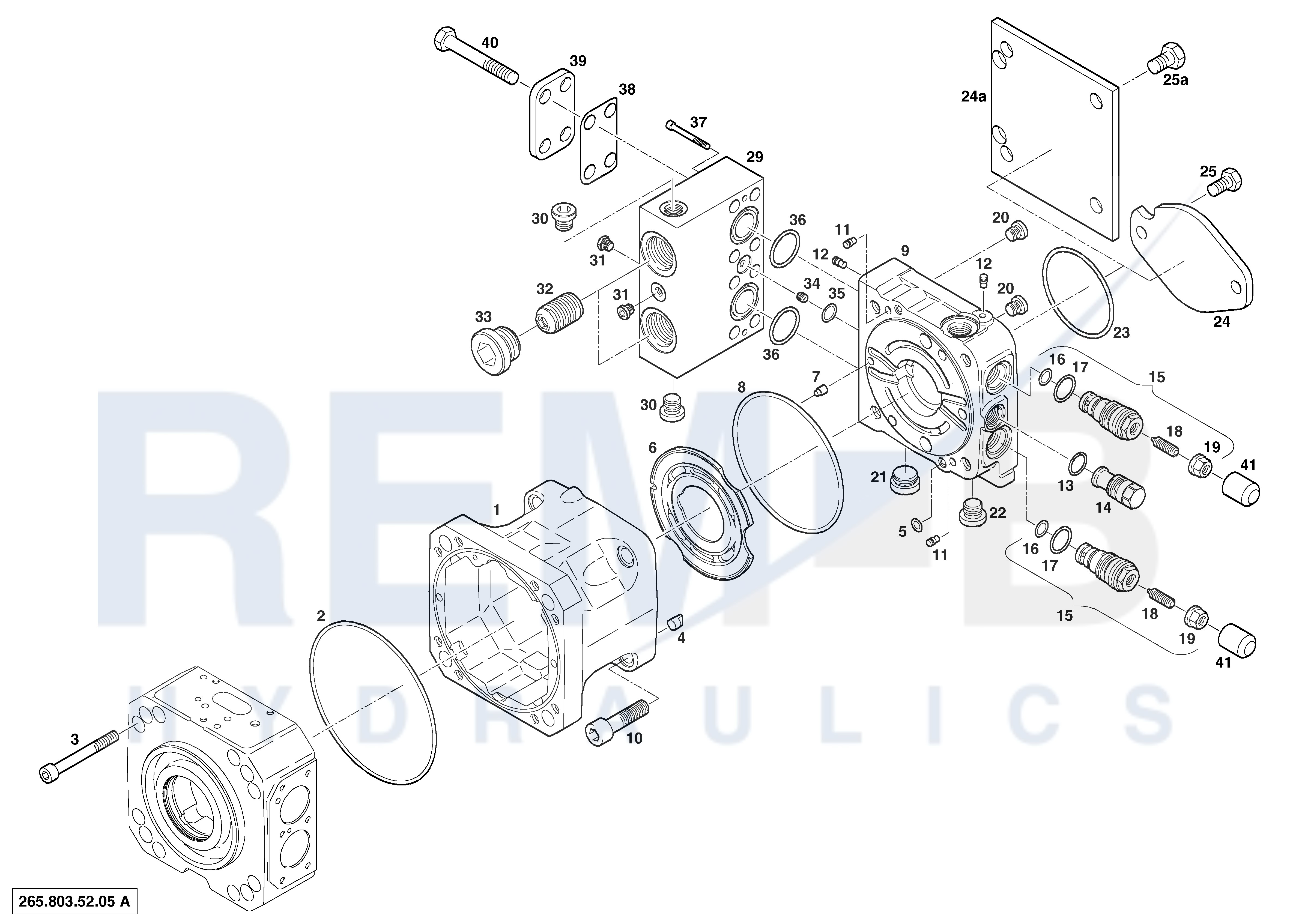 HOUSING, PORT PLATE AND REAR COVER