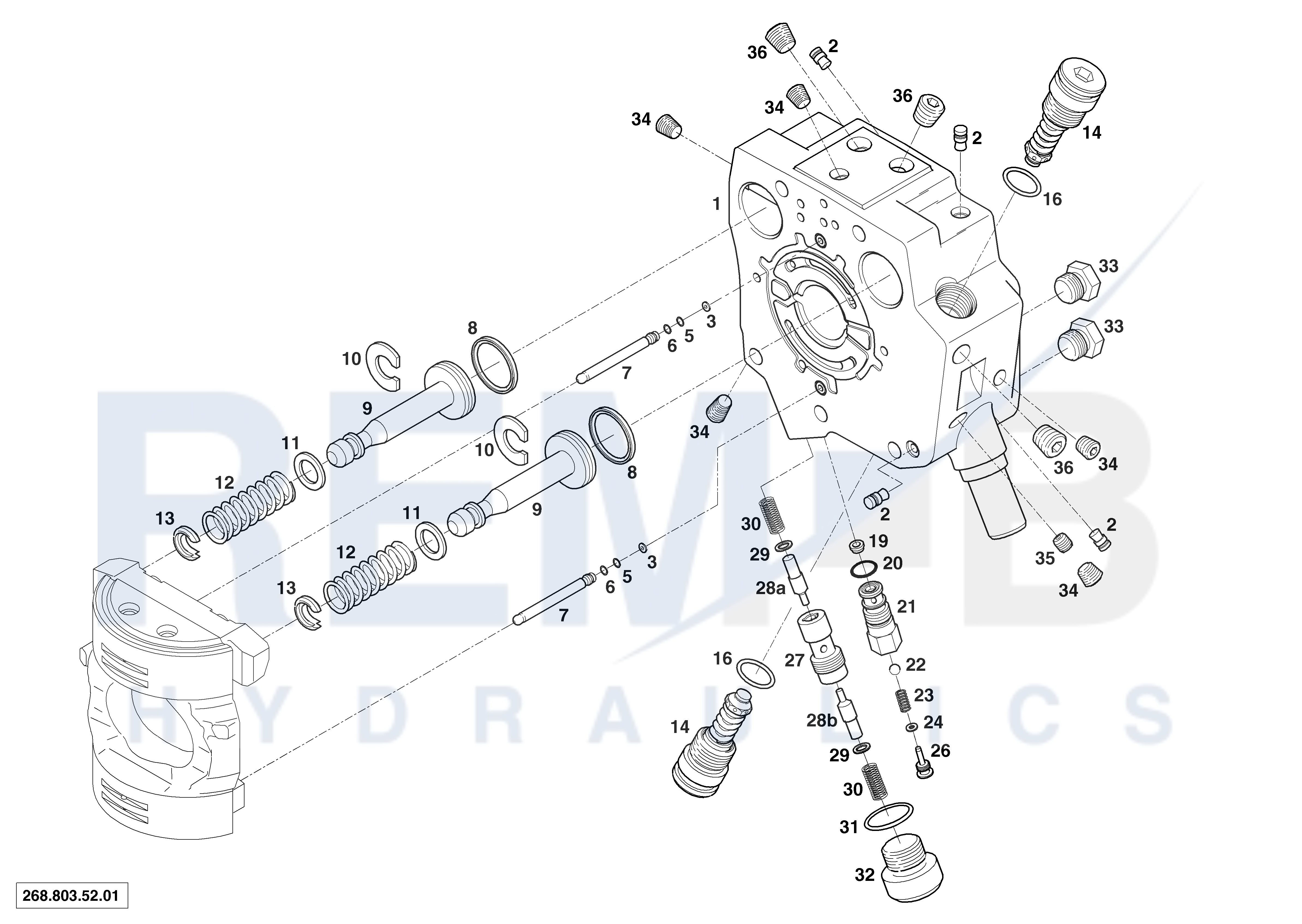 REAR COVER AND VALVE (268.000.25.02)