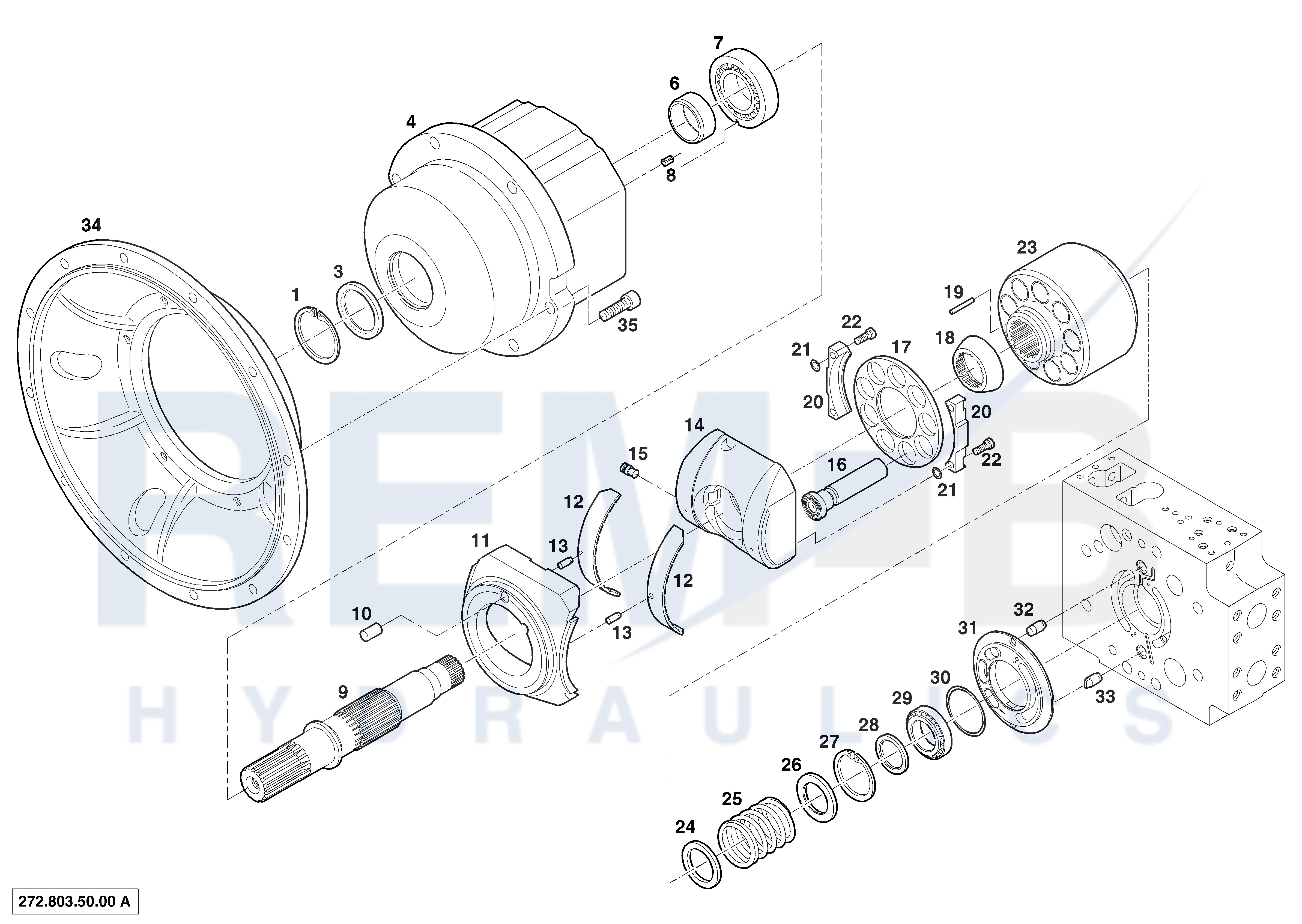 INTERMEDIATE HOUSING, HOUSING, DRIVE SHAFT, CRADLE