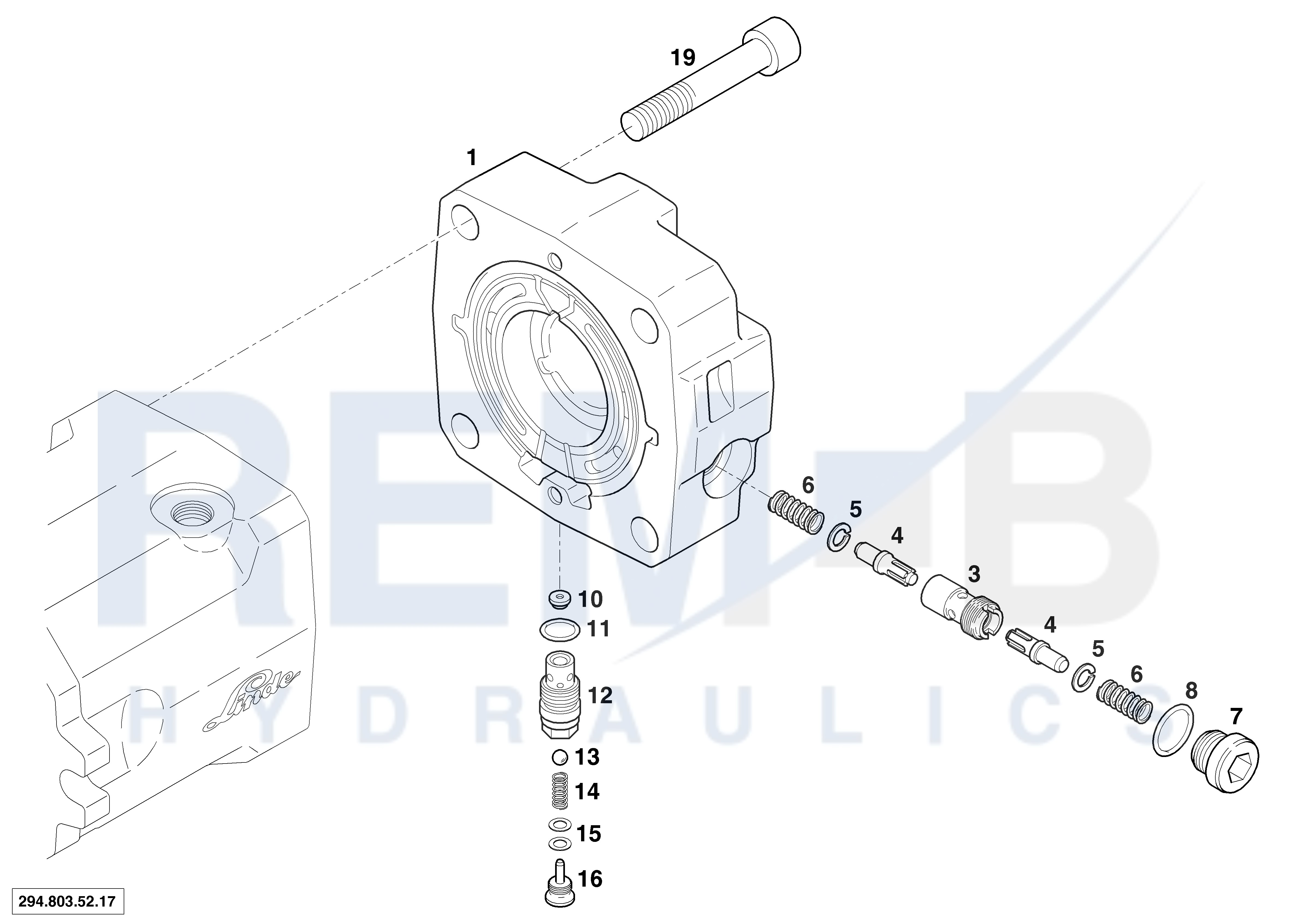 REAR COVER COAXIAL AND OUTLET VALVE