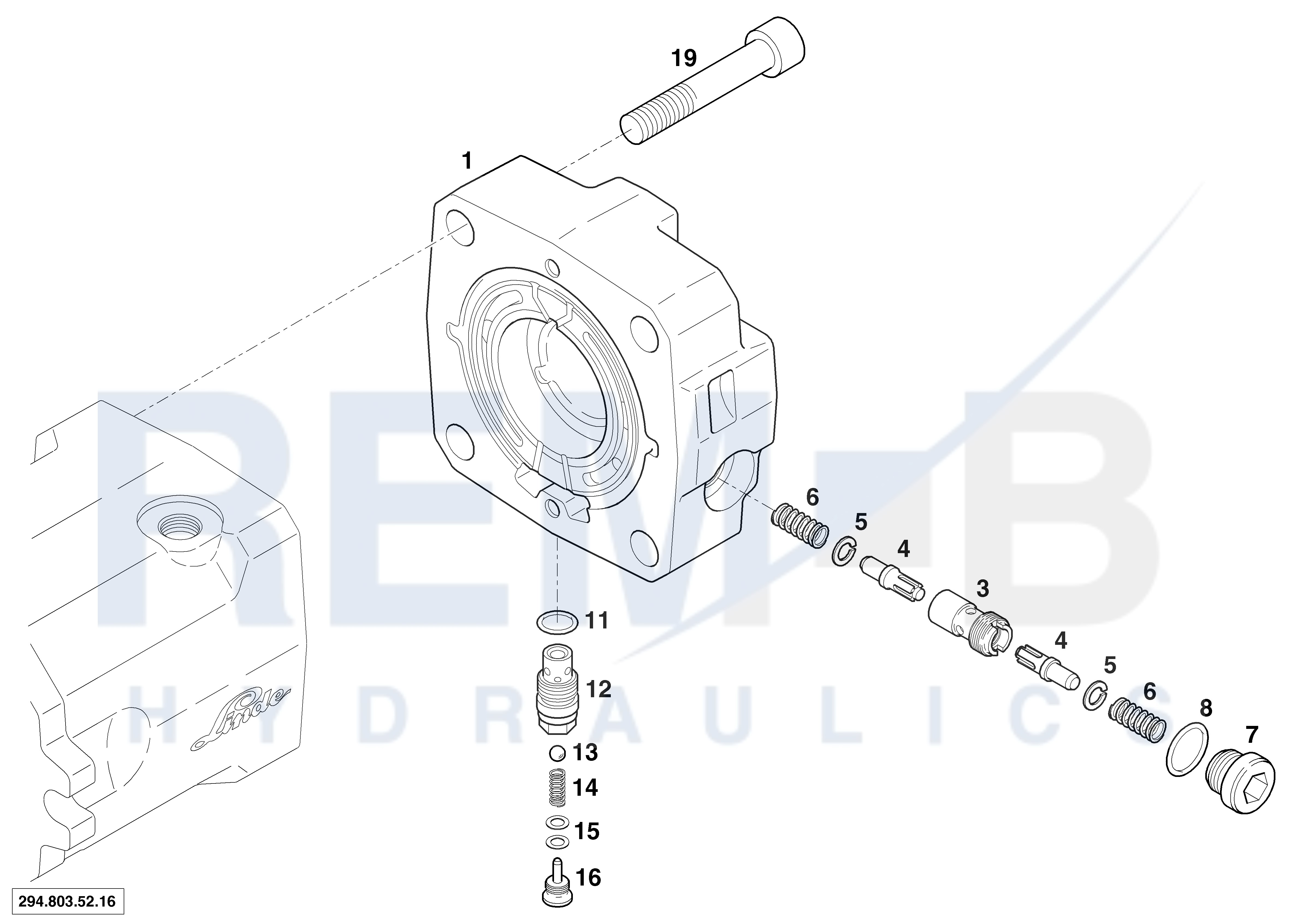 REAR COVER COAXIAL AND OUTLET VALVE