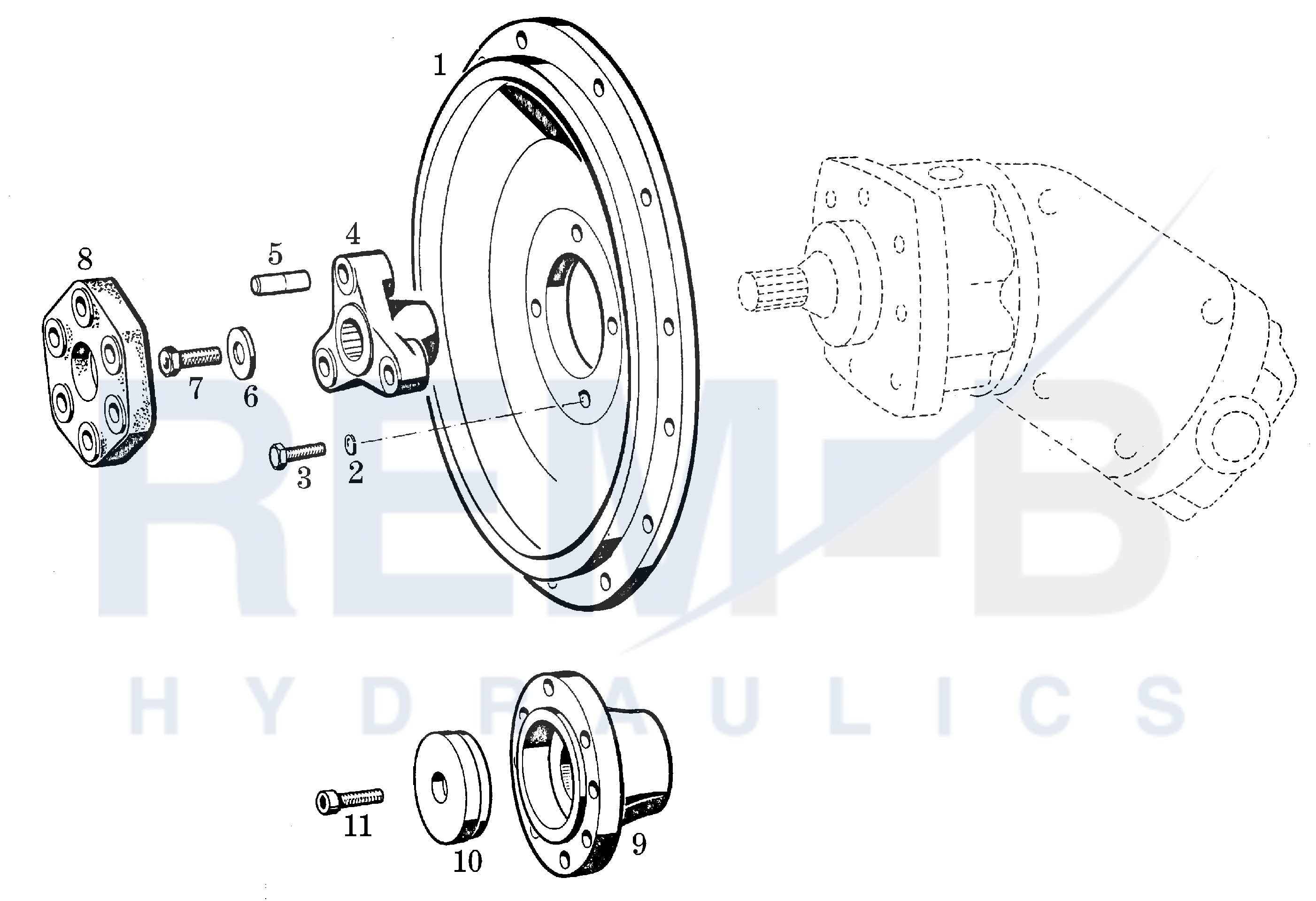 TRANSMISSION ADD-ON PIECES AND COUPLING FLANGE