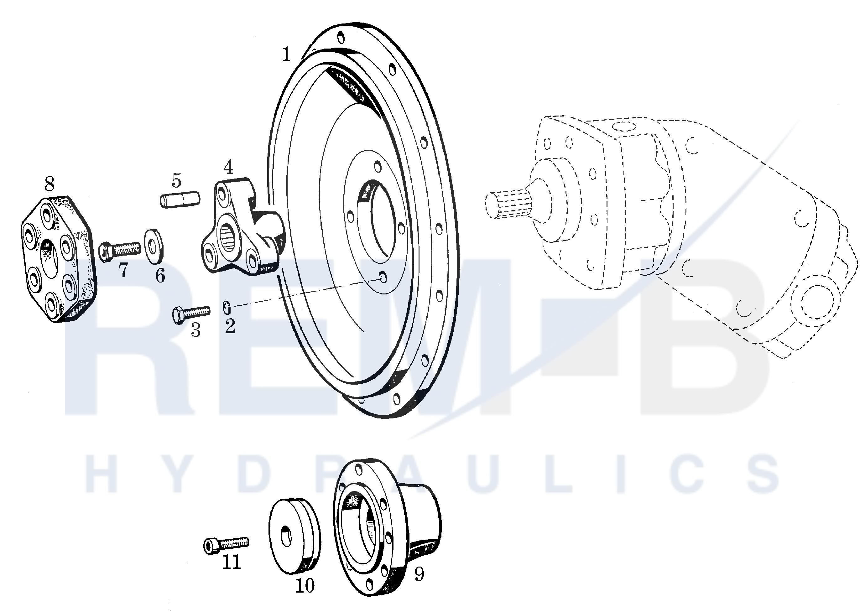 TRANSMISSION ADD-ON PIECES AND COUPLING FLANGE