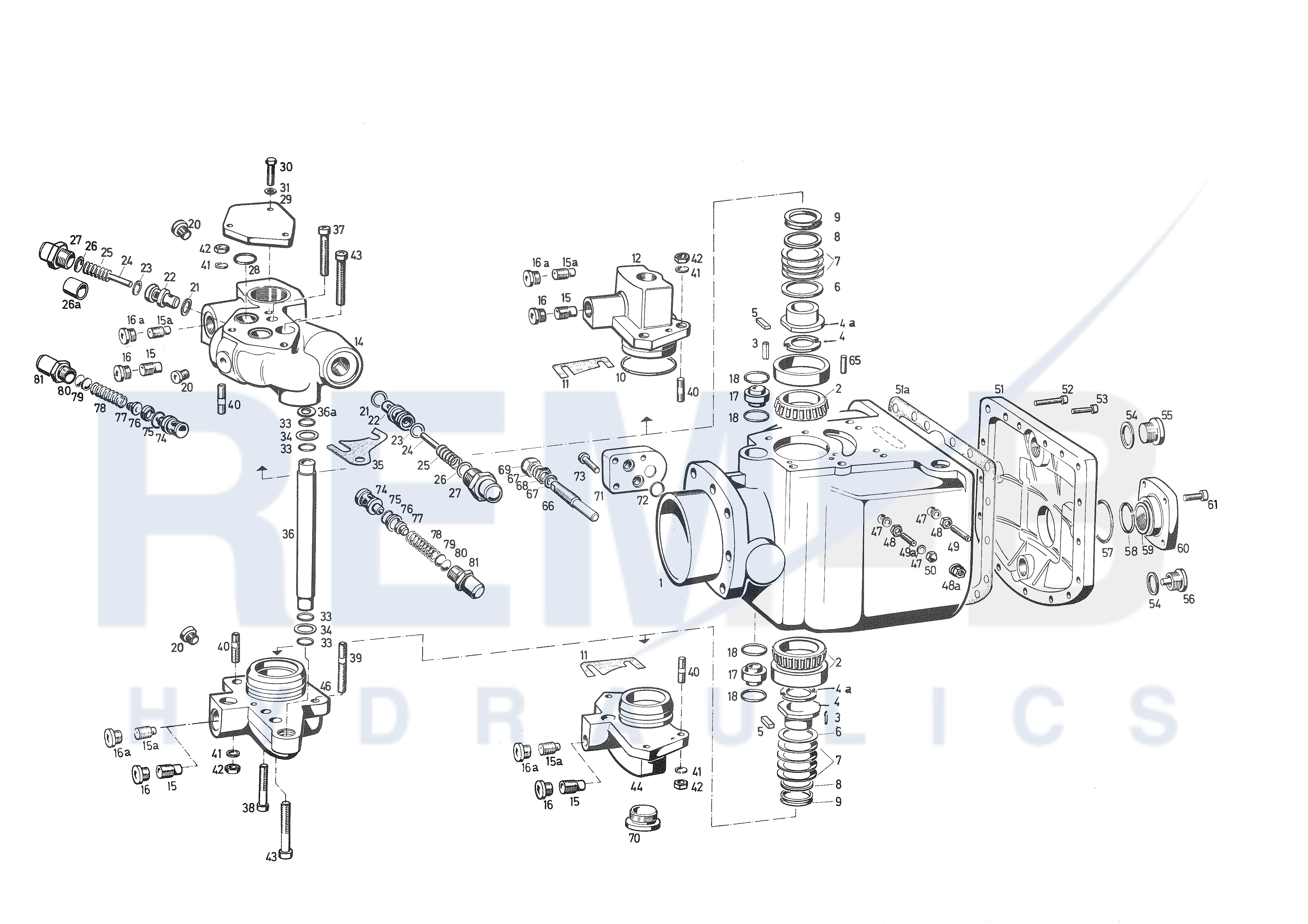 HOUSING, MOUNTING FLANGE AND COVER