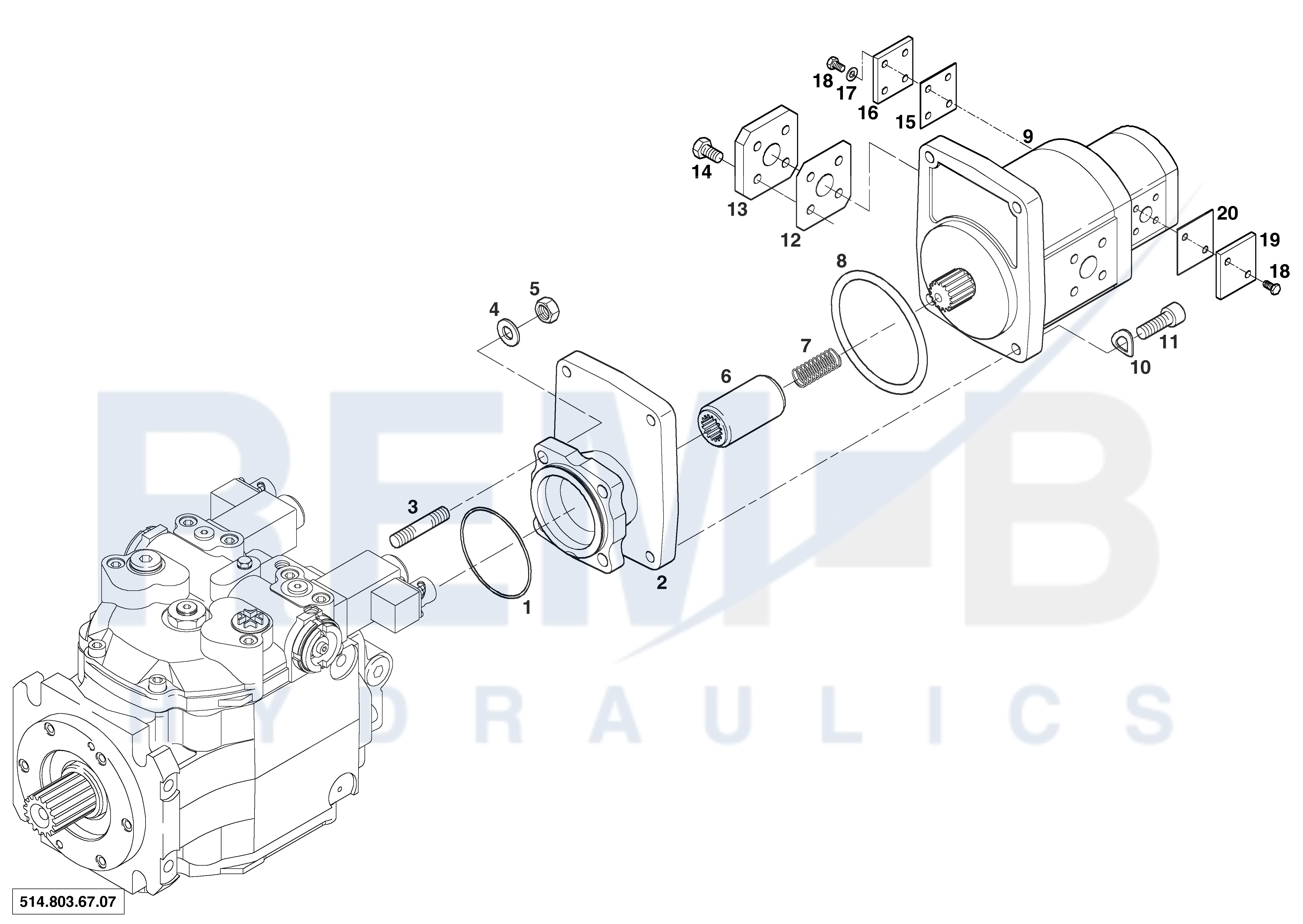 AUXILIARY PUMP MOUNTING (FOR EXECUTION 514.000.25.