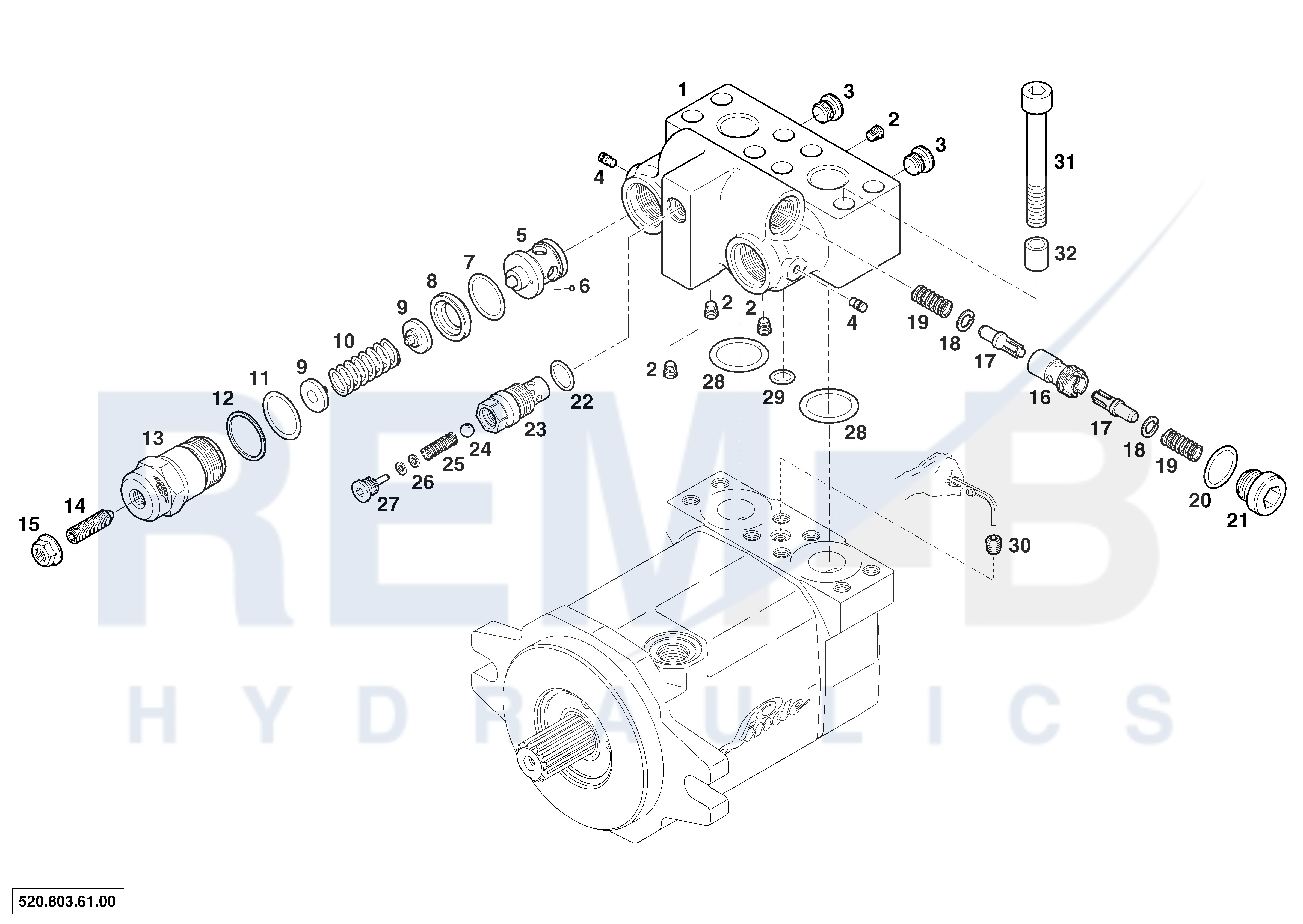 PRESSURE RELIEF- AND PURGE VALVE BLOCK SAE 3/4"