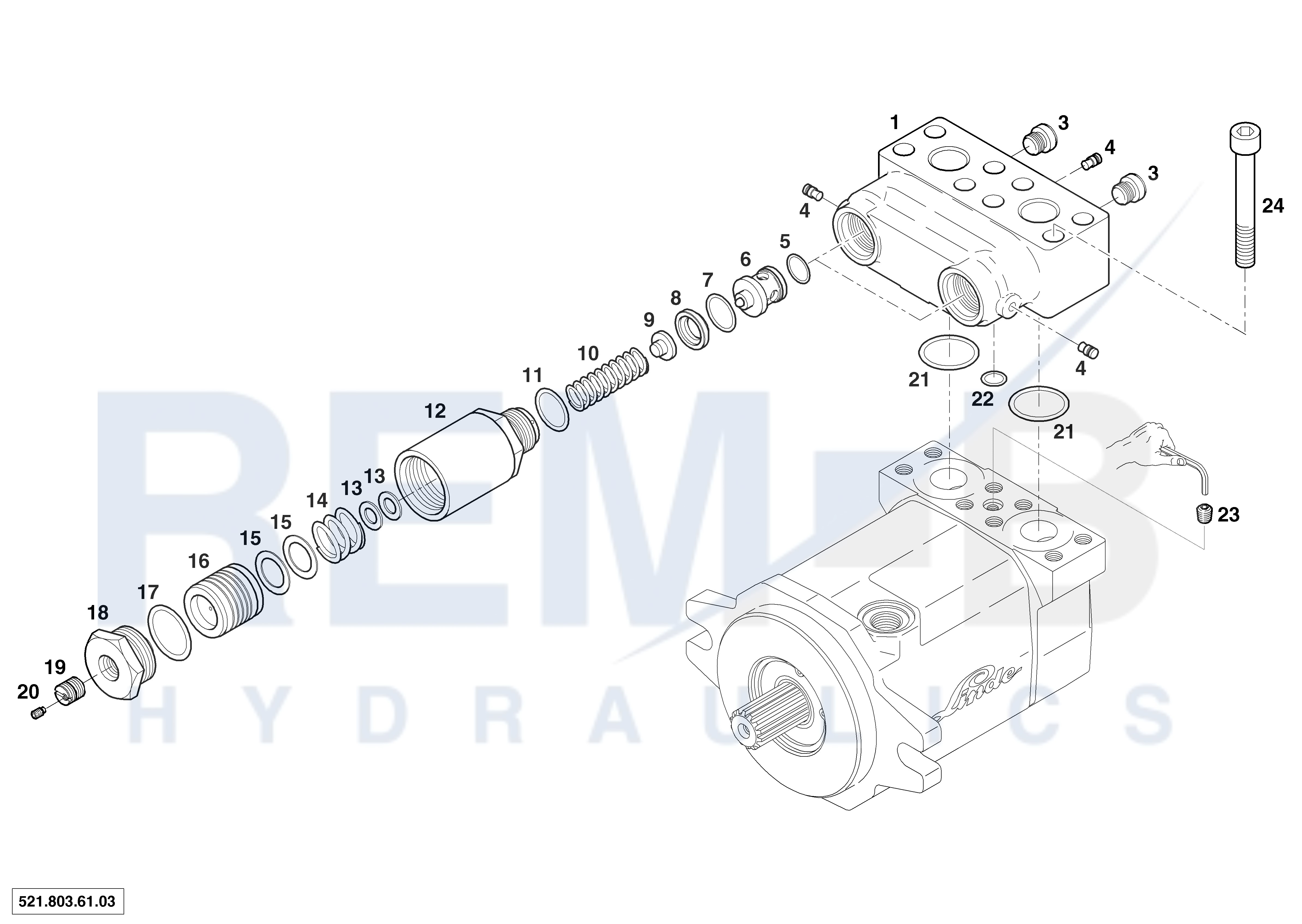 PRESSURE RELIEF VALVE BLOCK SAE 1" (WITH CONTROL P