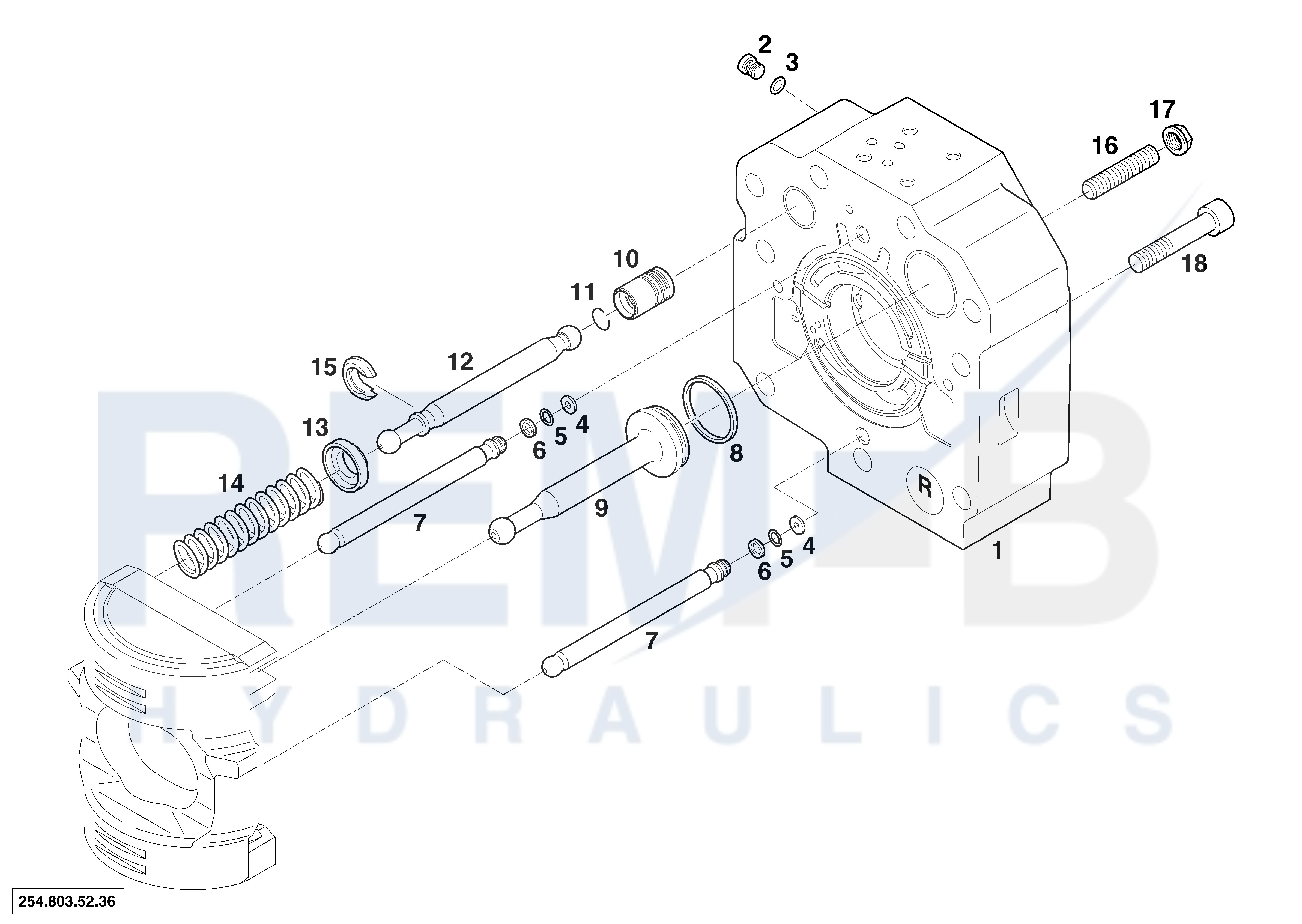 REAR COVER (CUP PISTON  - 254.000.26.82)