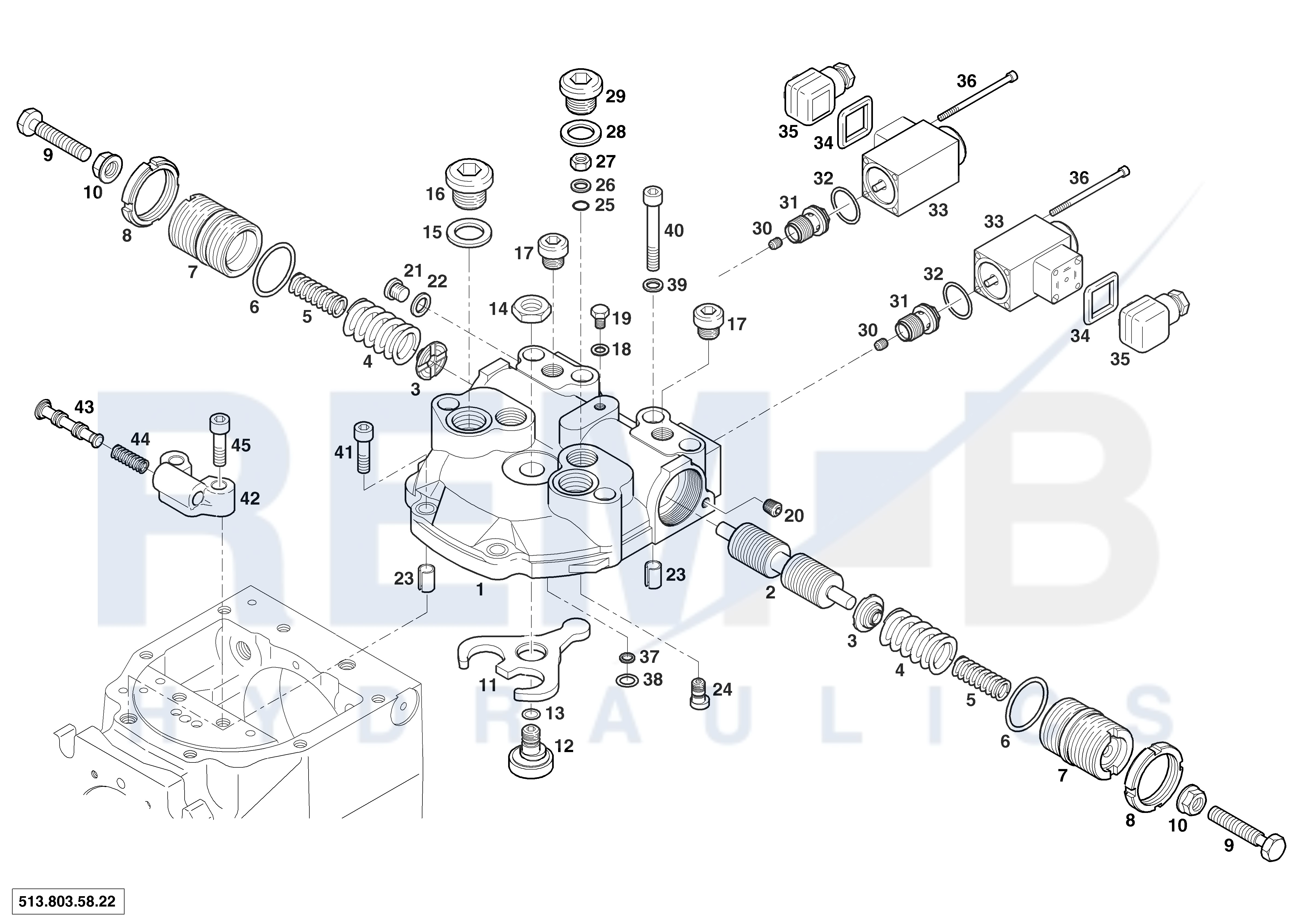 ELECTRO-HYDRAULIC REMOTE CONTROL WITH INTERNAL QMA