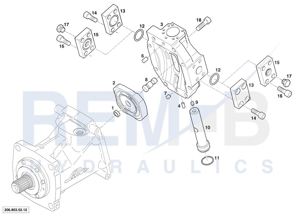 PORT PLATE HOUSING AND CONTROL PISTON (206.000.25.