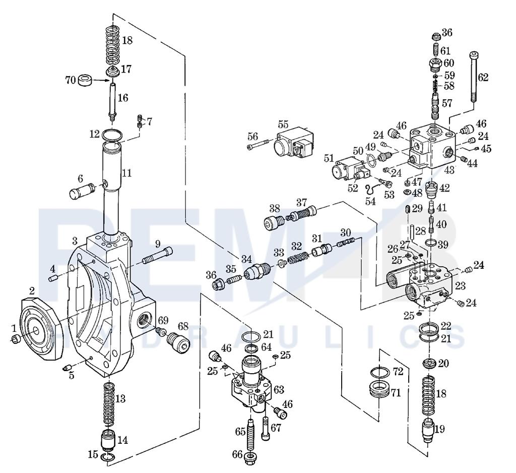 PORT PLATE HOUSING AND ELECTRO-HYDRAULIC REMOTE CO