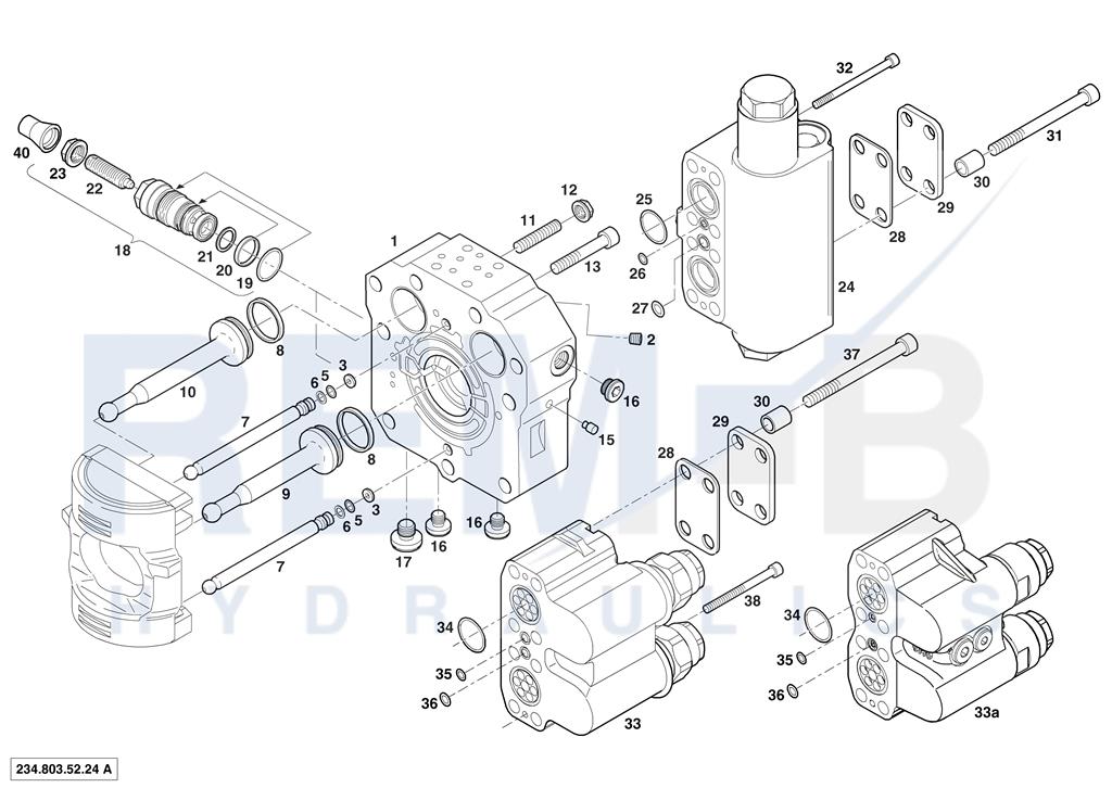 REAR COVER, PRESSURE CONTROL VALVE AND BRAKE VALVE