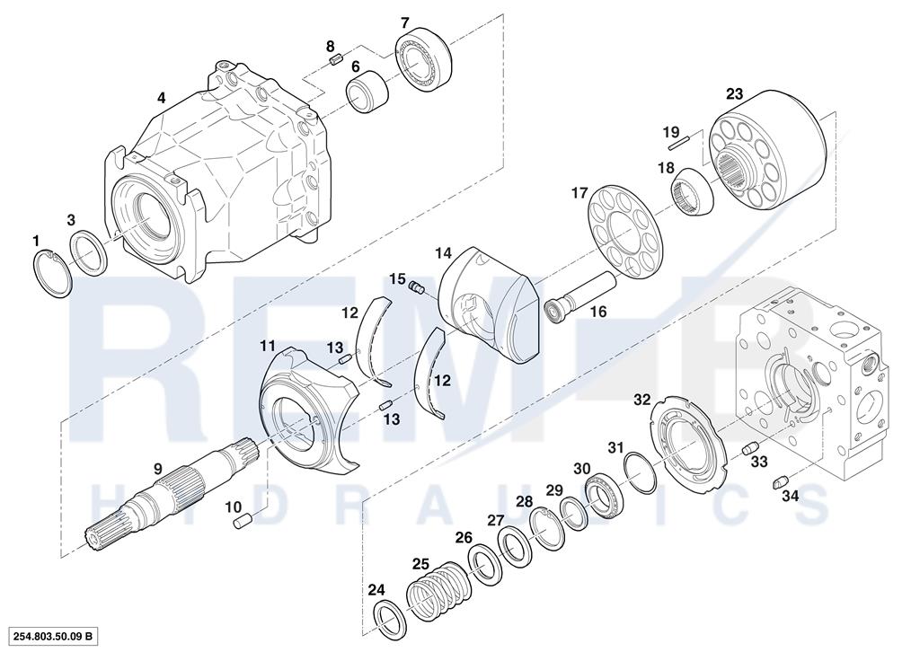 HOUSING, DRIVE SHAFT, CRADLE AND PORT PLATE