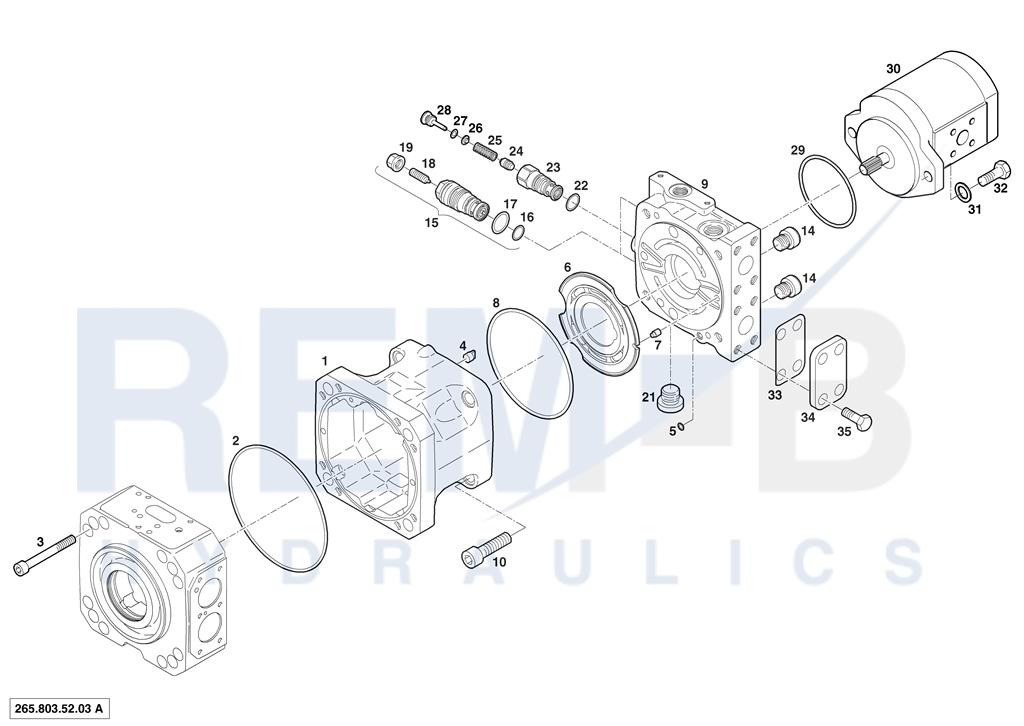 HOUSING, PORT PLATE, PORT PLATE HOUSING AND GEAR P