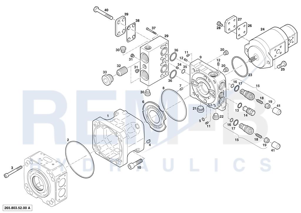 HOUSING, PORT PLATE, PORT PLATE HOUSING AND GEAR P