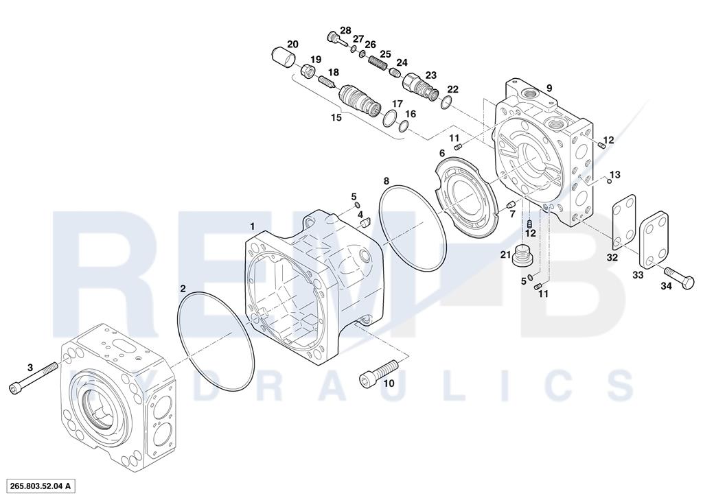 HOUSING, PORT PLATE AND REAR COVER