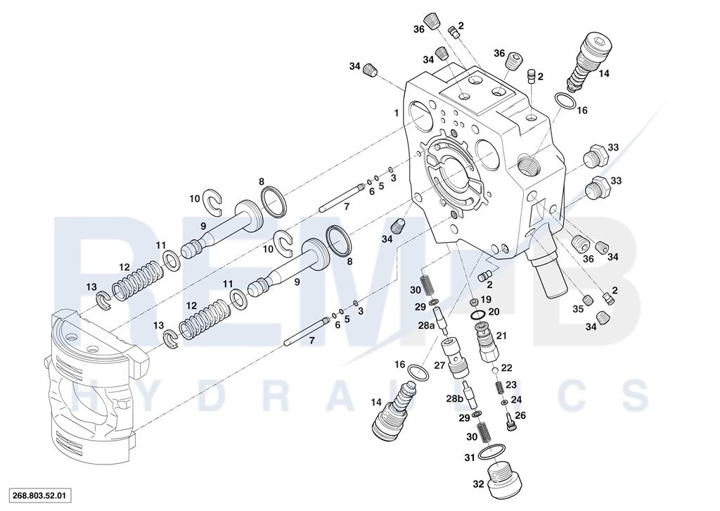 REAR COVER AND VALVE (268.000.25.02)