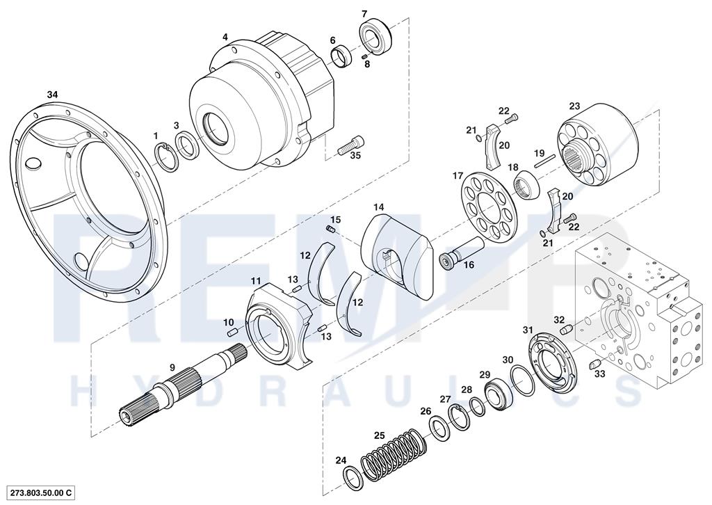 INTERMEDIATE HOUSING, HOUSING, DRIVE SHAFT, CRADLE