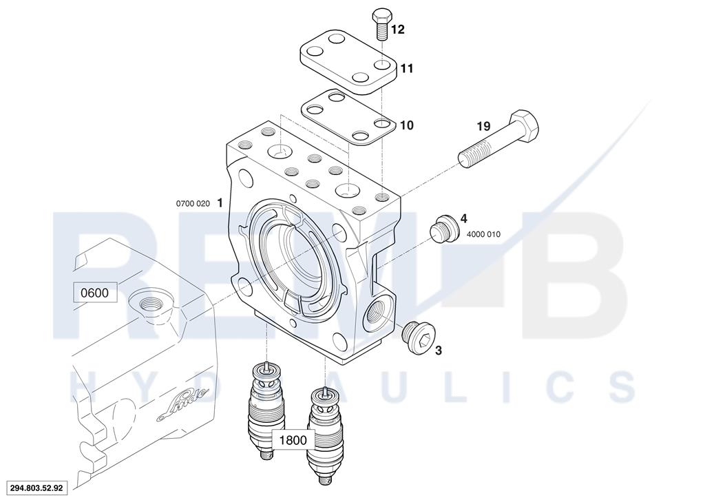 REAR COVER WITH HIGH PRESSURE VALVES [0700]