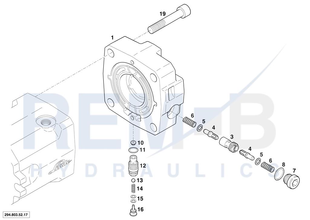 REAR COVER COAXIAL AND OUTLET VALVE