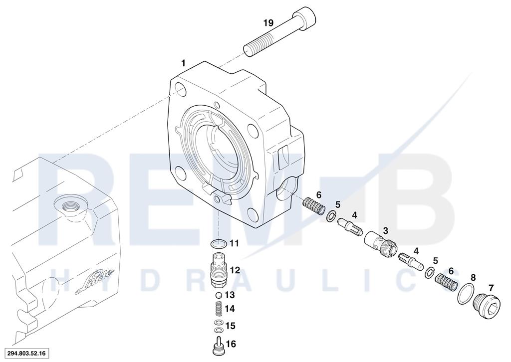 REAR COVER COAXIAL AND OUTLET VALVE