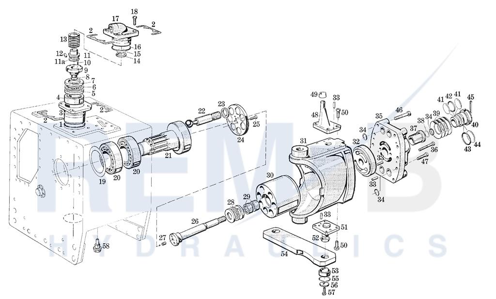 DRIVE SHAFT, PORT PLATE AND PUMP HOUSING