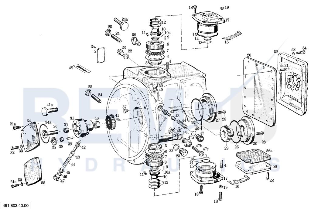 HOUSING, FLANGE, GEAR PUMP AND COVER