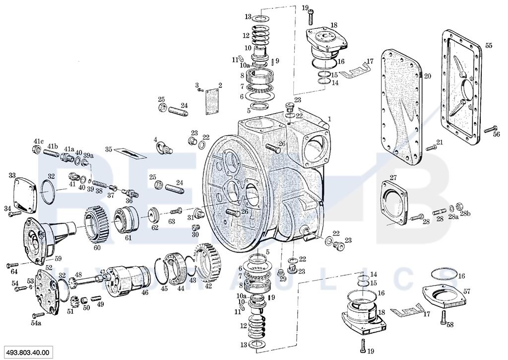 HOUSING, FLANGE, GEAR PUMP AND COVER