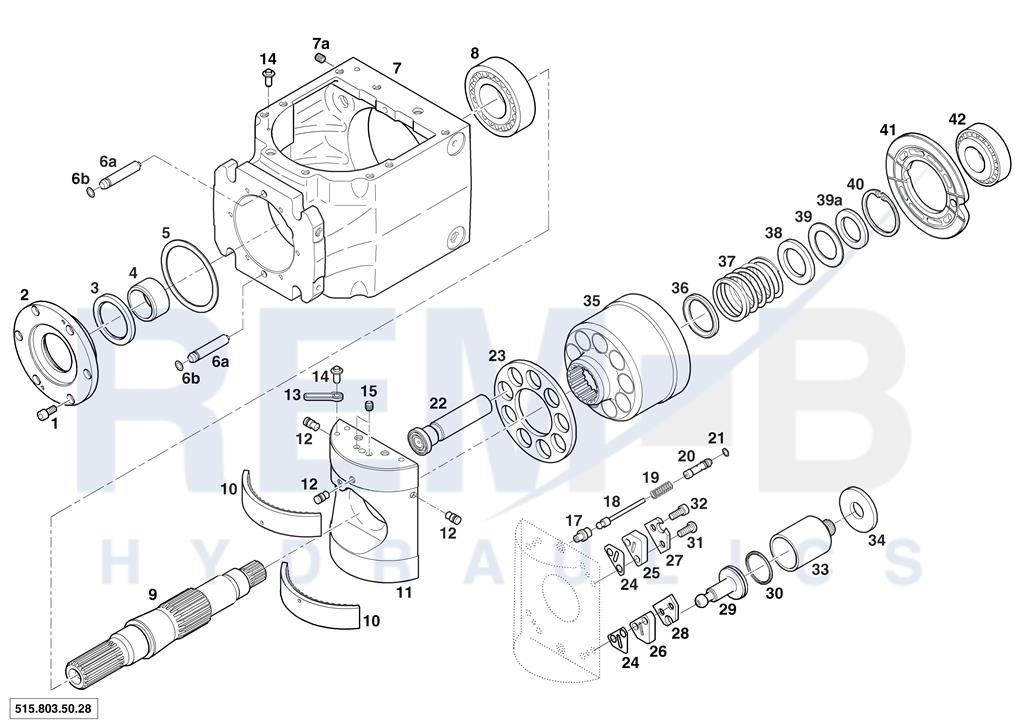 HOUSING, DRIVE SHAFT, CRADLE AND PORT PLATE