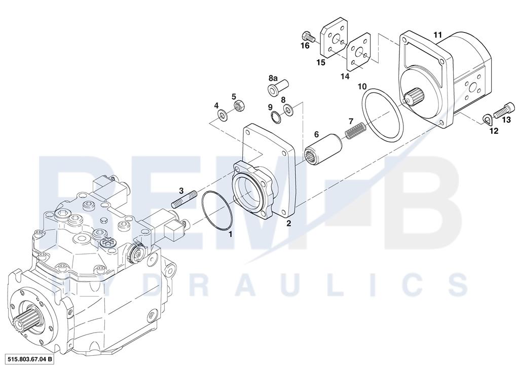 AUXILIARY PUMP MOUNTING PARTS (FOR EXEC. 515.000.2