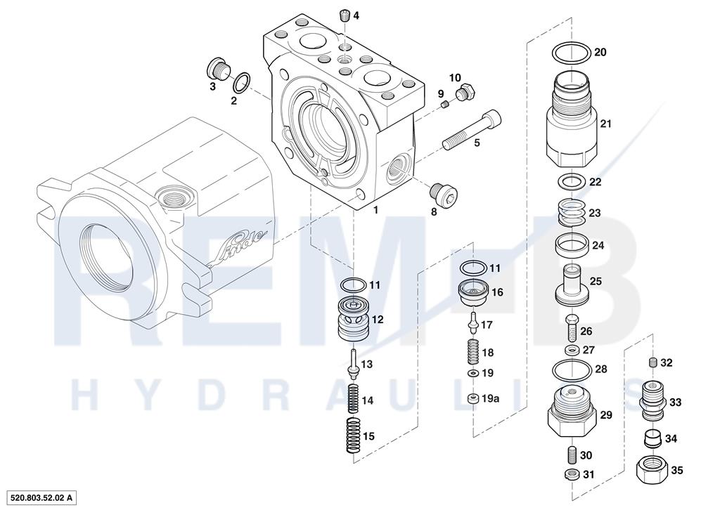 REAR COVER AND VD20-03 WITH PRESSURE CONTROL (METR
