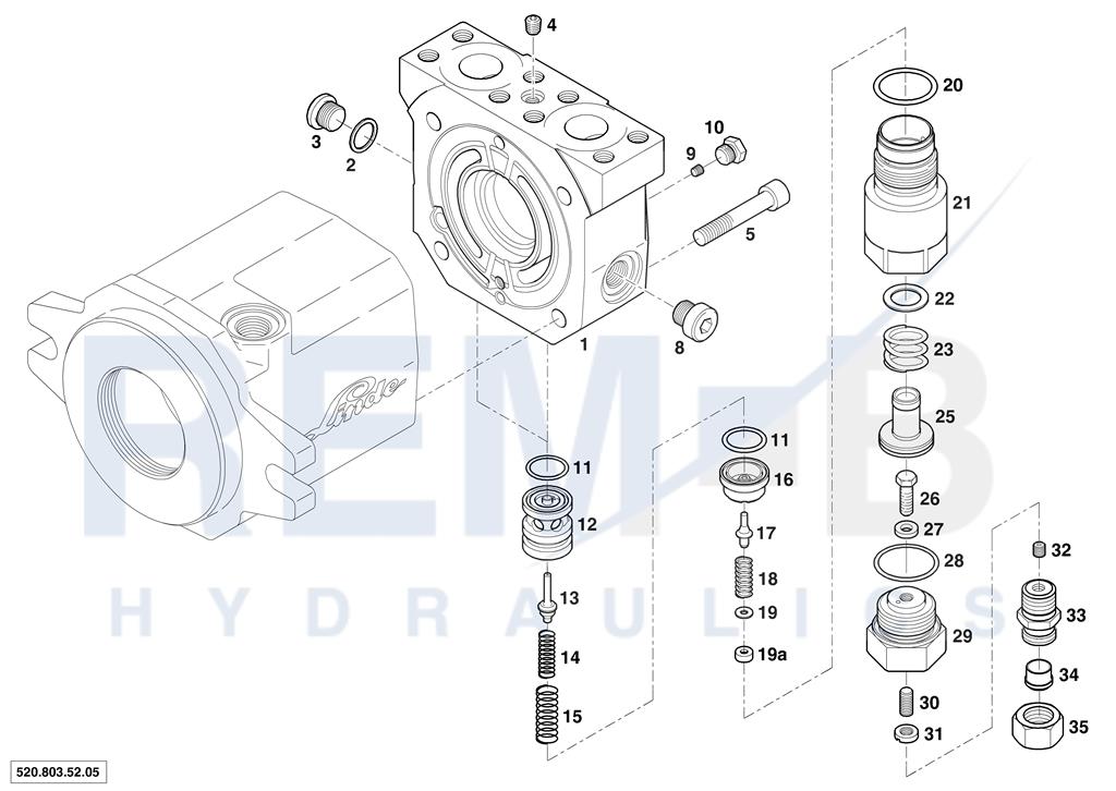 REAR COVER AND VD20-03 WITH PRESSURE CONTROL (METR