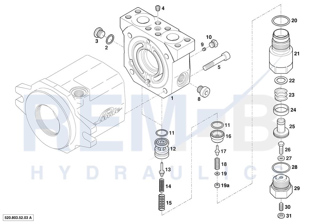 PORT PLATE HOUSING AND VD20-03 WITH CONTROL PRESSU