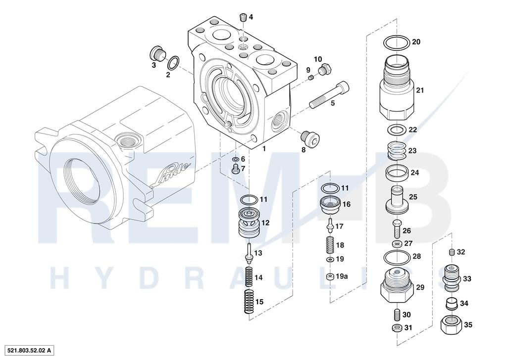 PORT PLATE HOUSING AND VD20-03 WITH CONTROL PRESSU