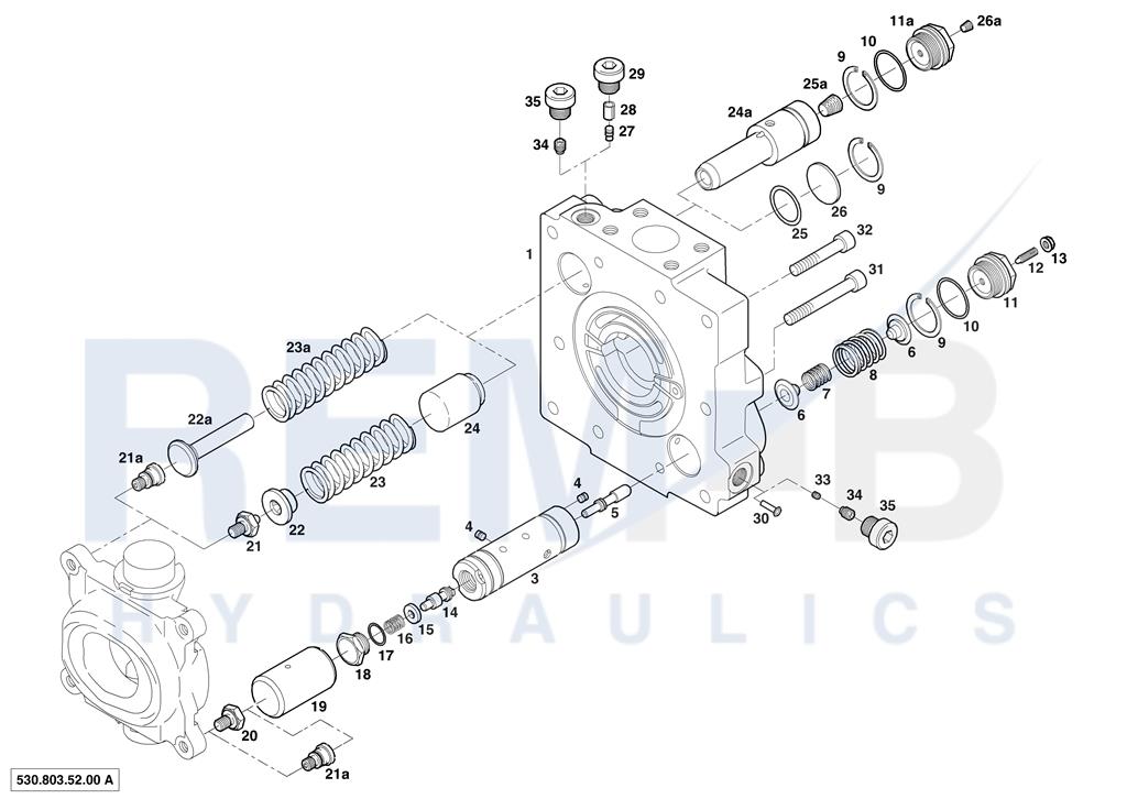 PORT PLATE HOUSING AND PRESSURE CUT-OFF