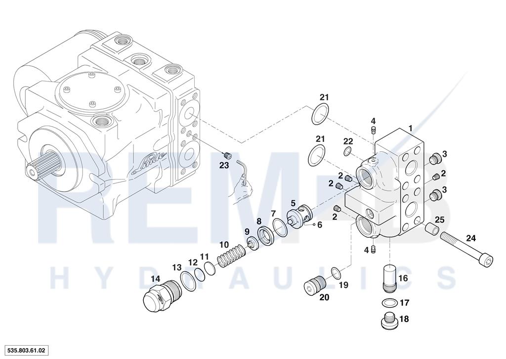 PRESSURE RELIEF VALVE BLOCK SAE 3/4" (FIXED ADJUST