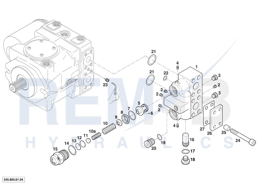 PRESSURE RELIEF VALVE BLOCK SAE 3/4" (FIXED ADJUST