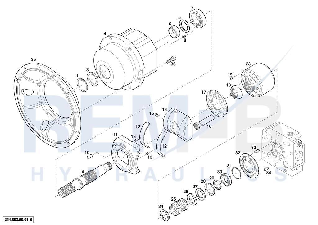 INTERMEDIATE HOUSING, HOUSING, DRIVE SHAFT, CRADLE