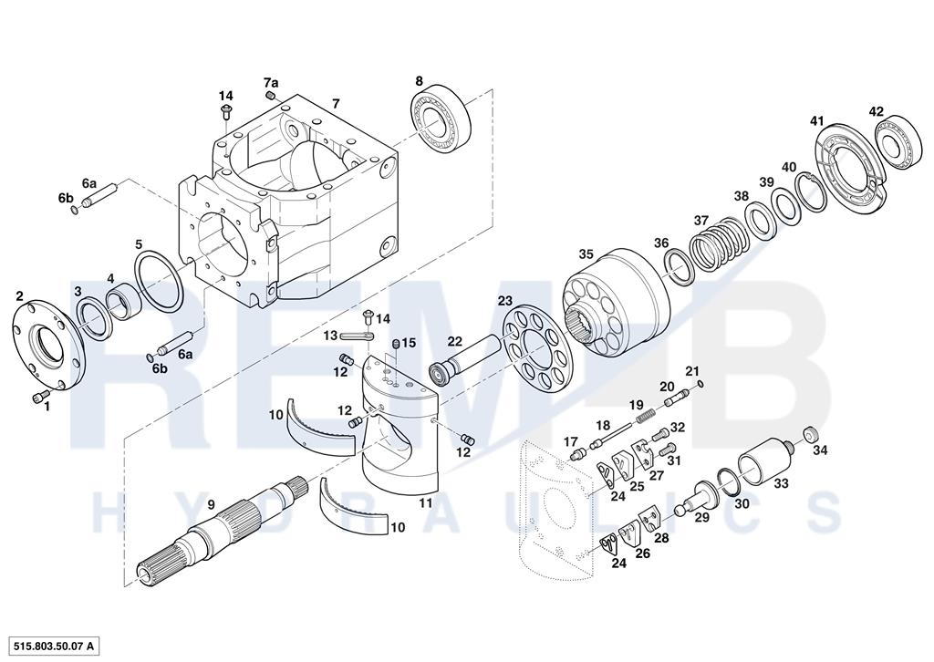 HOUSING, DRIVE SHAFT, CRADLE AND PORT PLATE